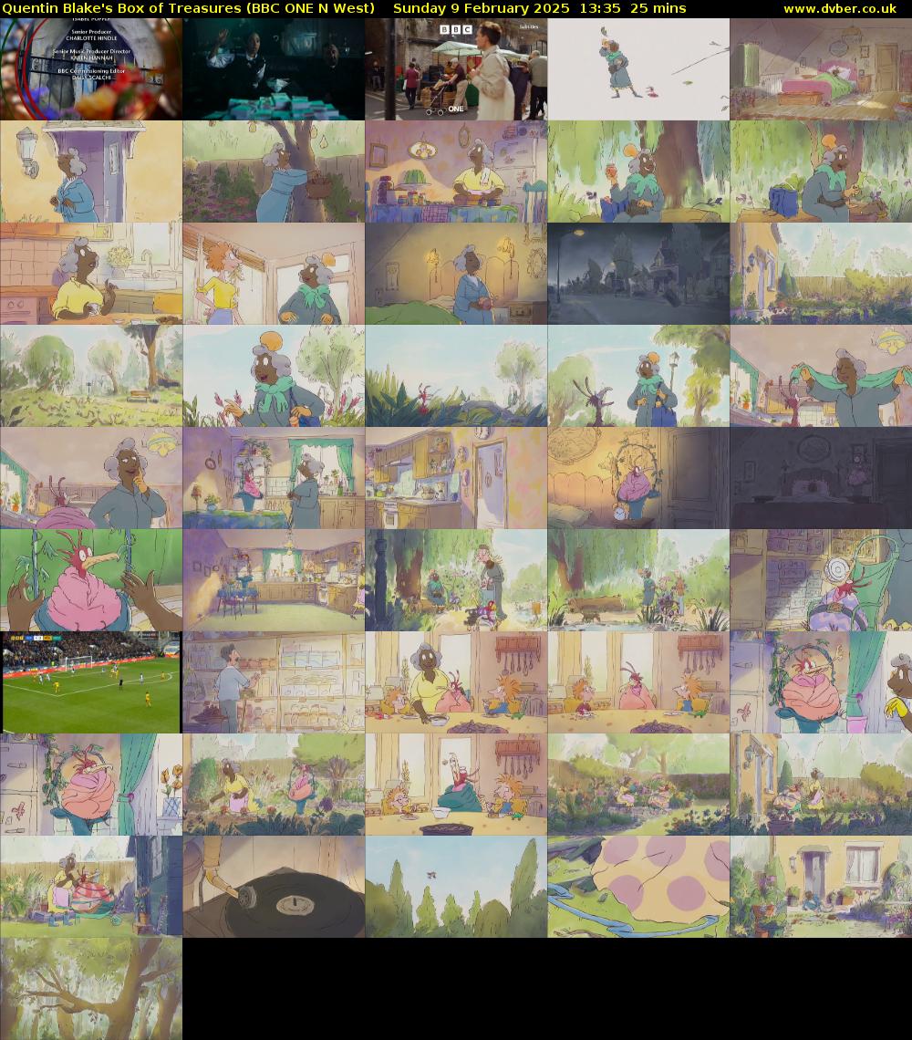 Quentin Blake's Box of Treasures (BBC ONE N West) Sunday 9 February 2025 13:35 - 14:00