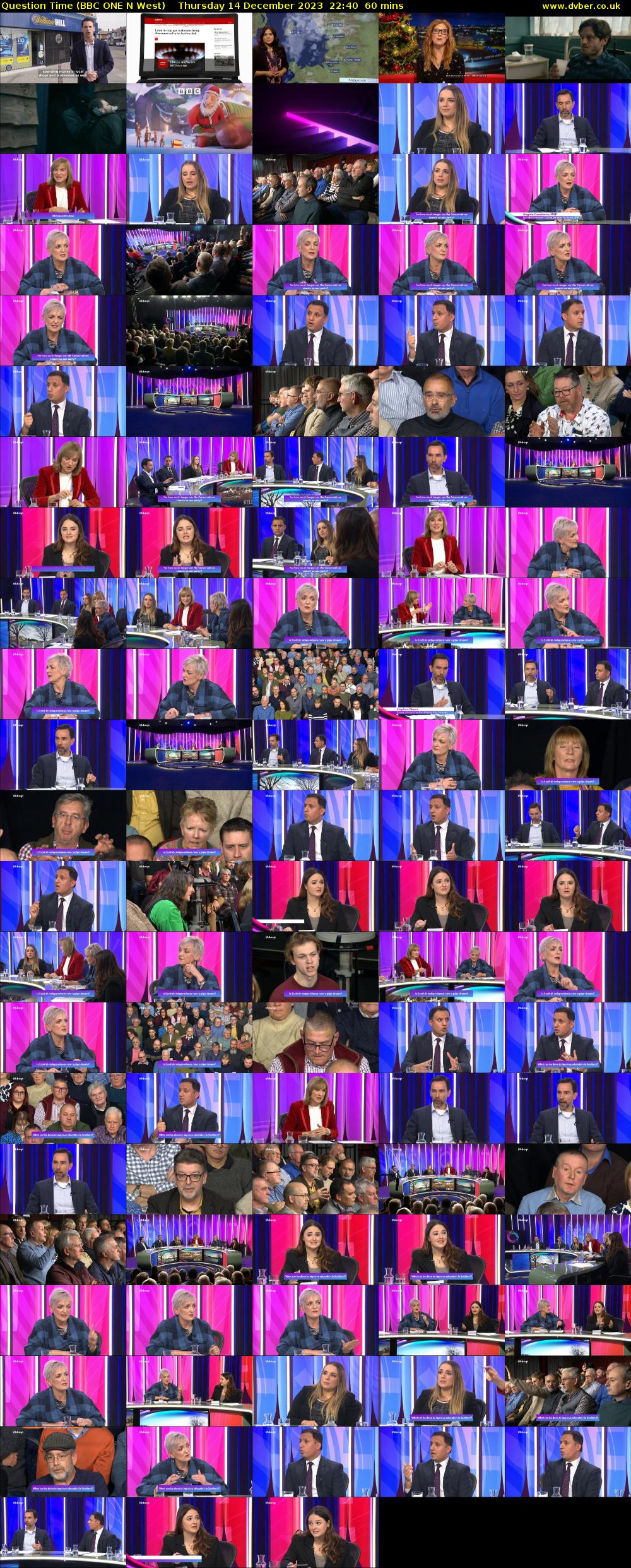 Question Time (BBC ONE N West) Thursday 14 December 2023 22:40 - 23:40