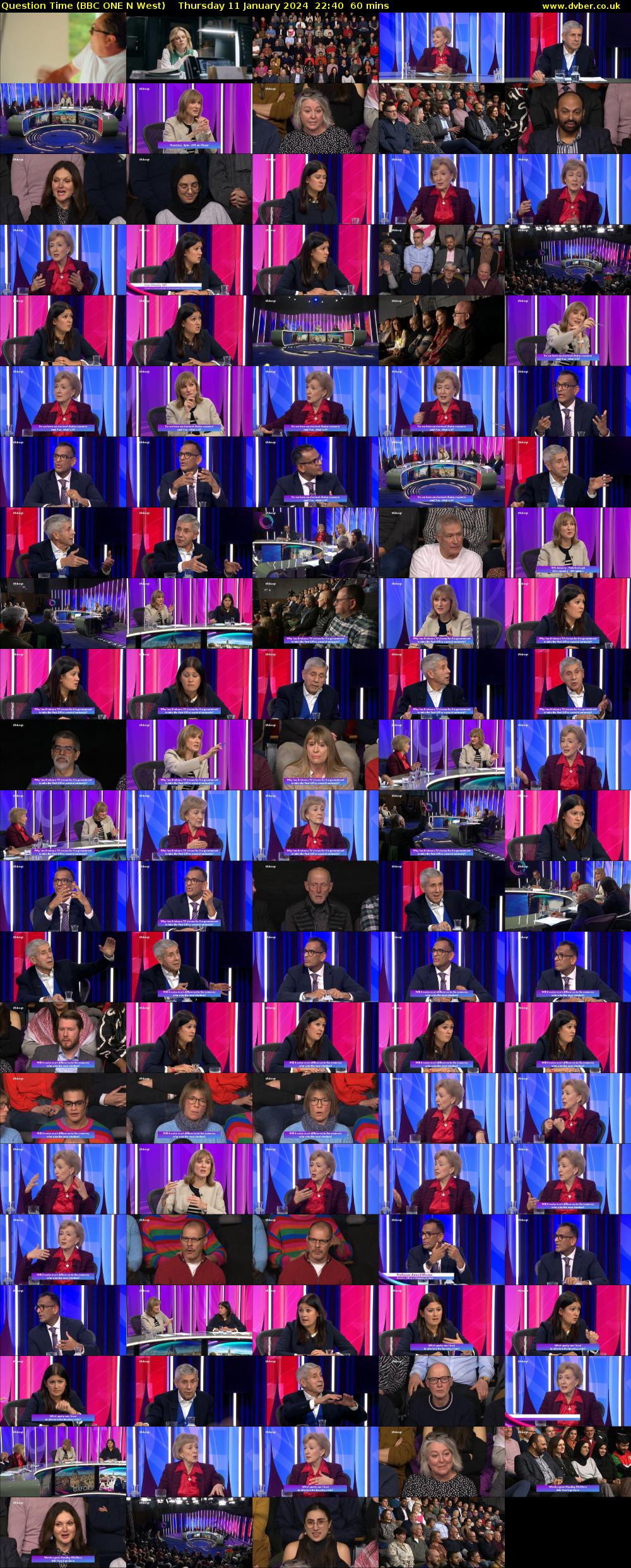 Question Time (BBC ONE N West) Thursday 11 January 2024 22:40 - 23:40