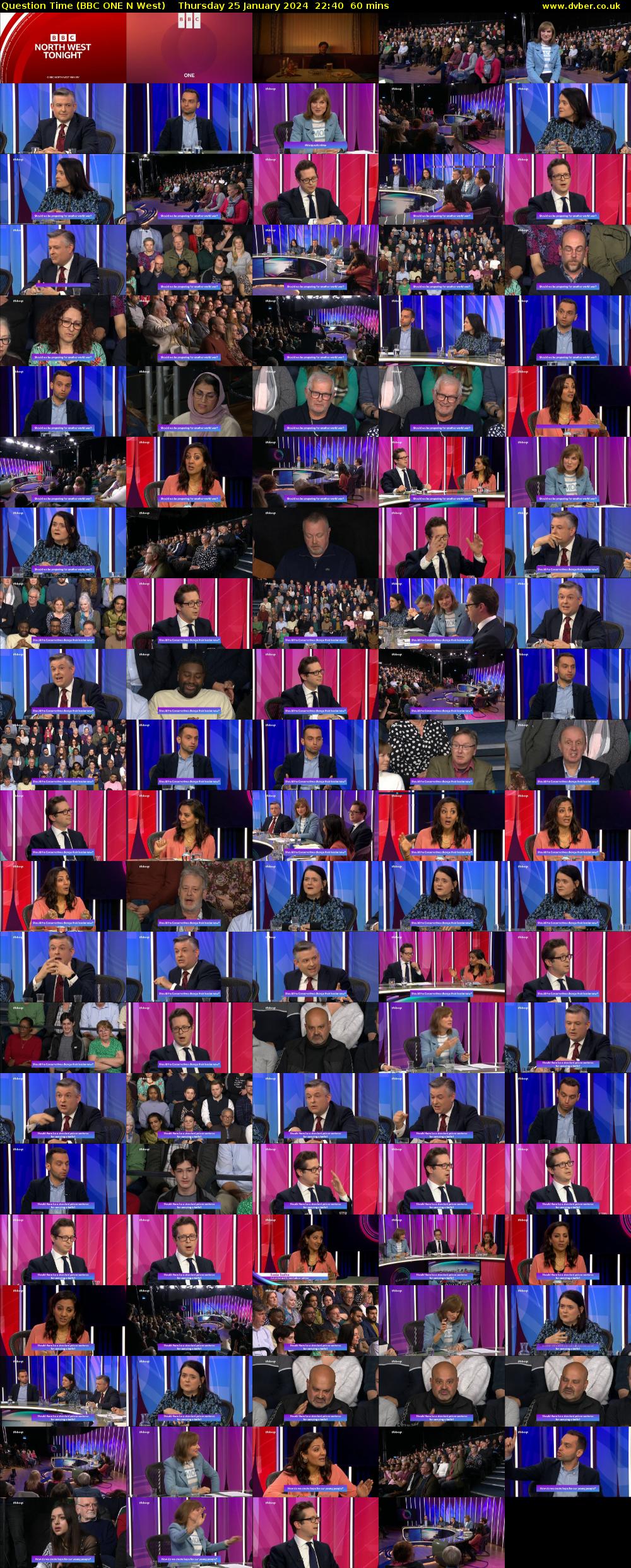 Question Time (BBC ONE N West) Thursday 25 January 2024 22:40 - 23:40