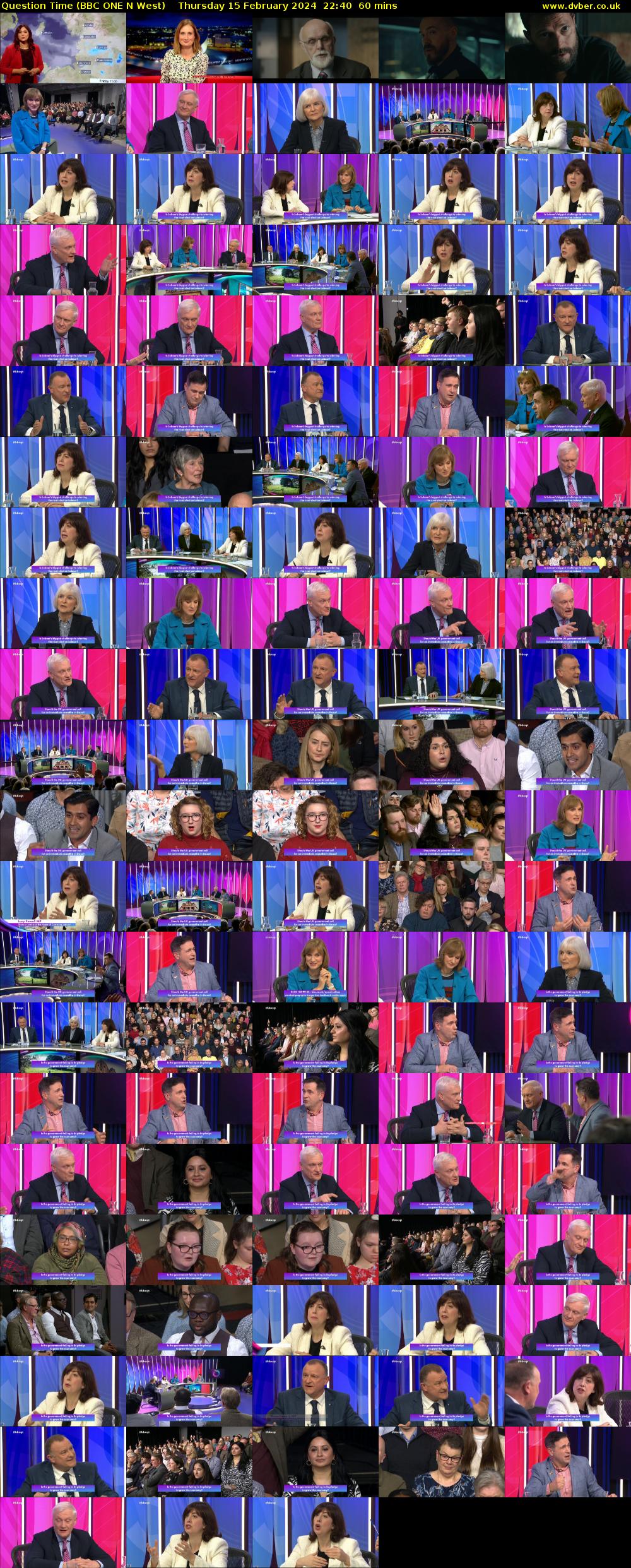 Question Time (BBC ONE N West) Thursday 15 February 2024 22:40 - 23:40