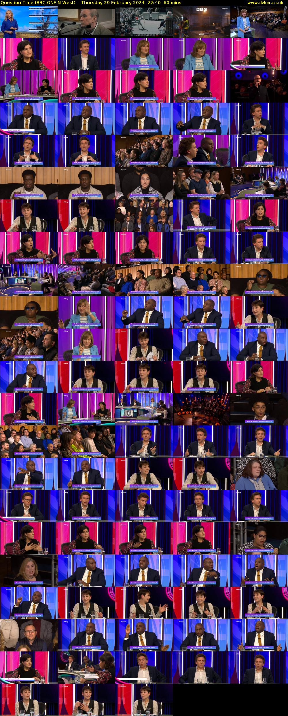 Question Time (BBC ONE N West) Thursday 29 February 2024 22:40 - 23:40