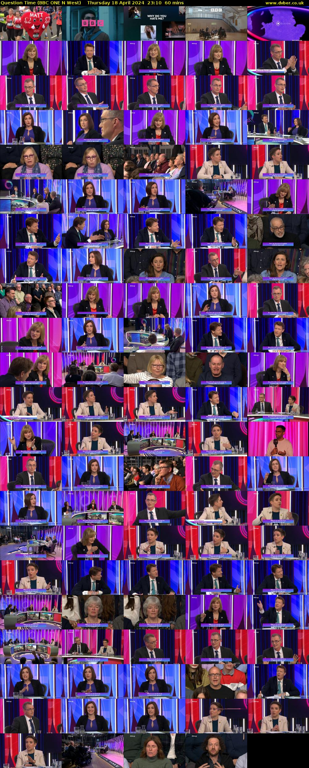 Question Time (BBC ONE N West) Thursday 18 April 2024 23:10 - 00:10
