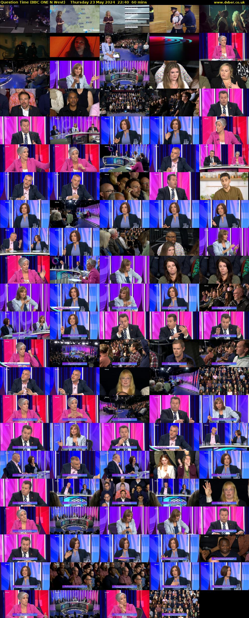 Question Time (BBC ONE N West) Thursday 23 May 2024 22:40 - 23:40