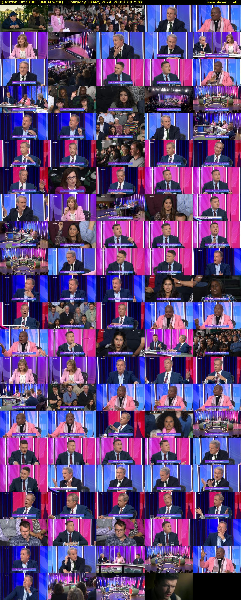 Question Time (BBC ONE N West) Thursday 30 May 2024 20:00 - 21:00