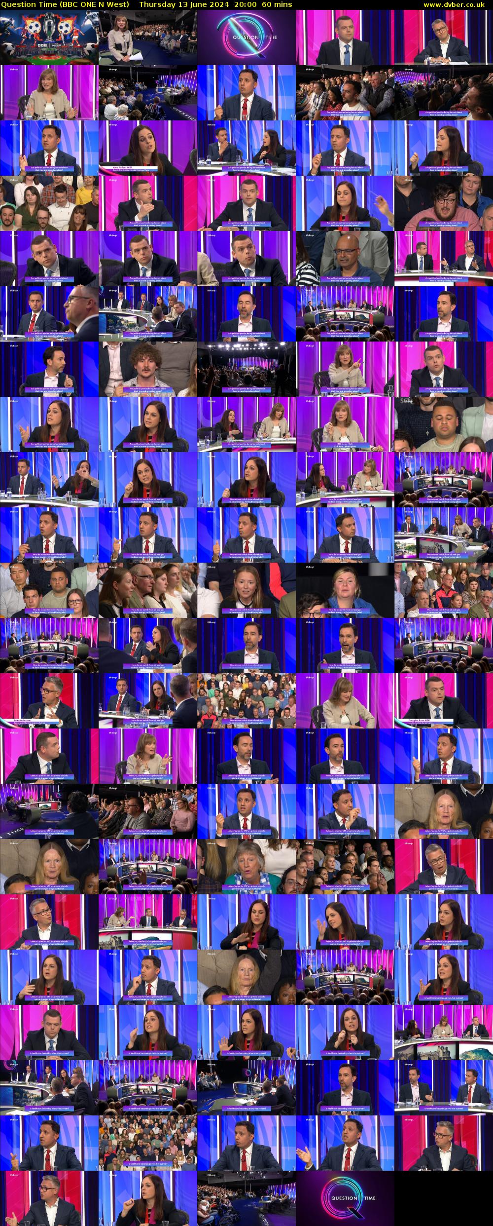 Question Time (BBC ONE N West) Thursday 13 June 2024 20:00 - 21:00