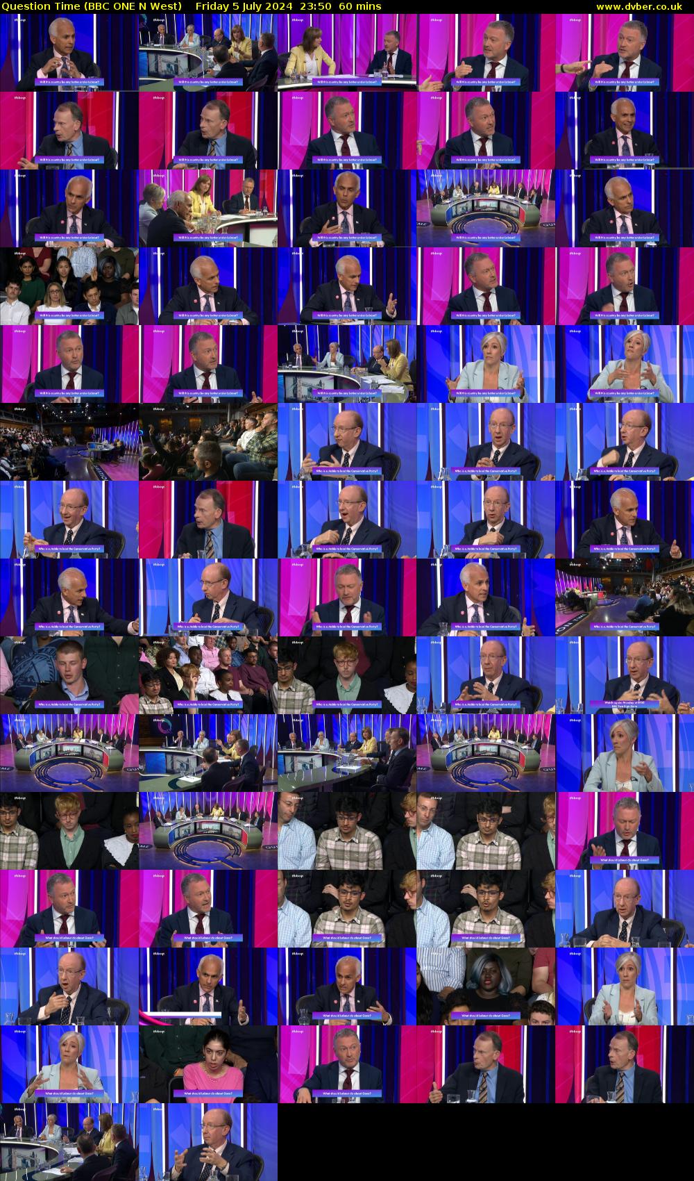 Question Time (BBC ONE N West) Friday 5 July 2024 23:50 - 00:50