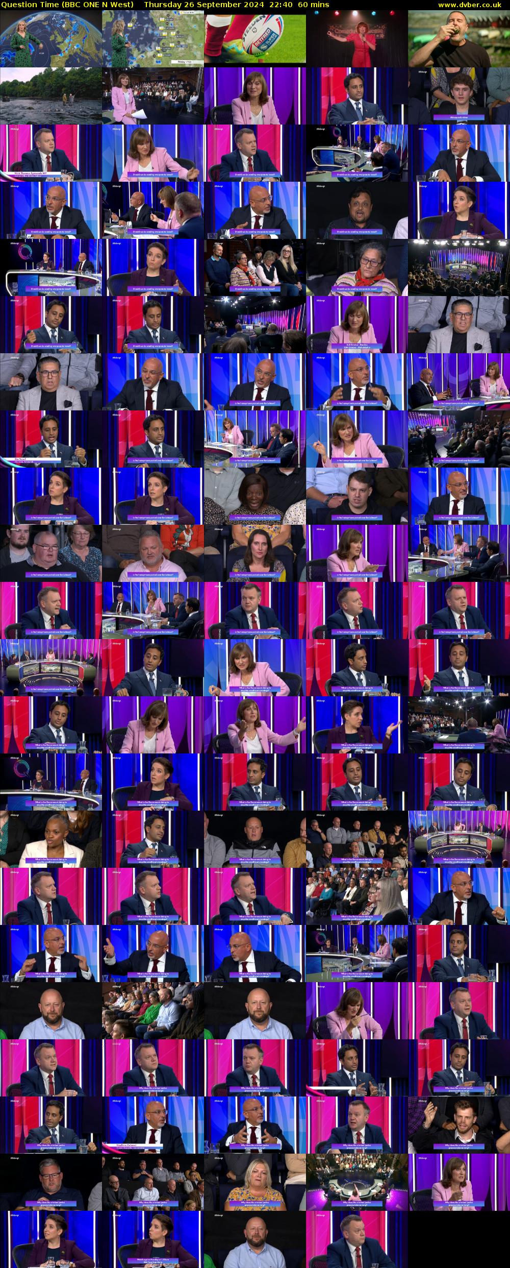 Question Time (BBC ONE N West) Thursday 26 September 2024 22:40 - 23:40