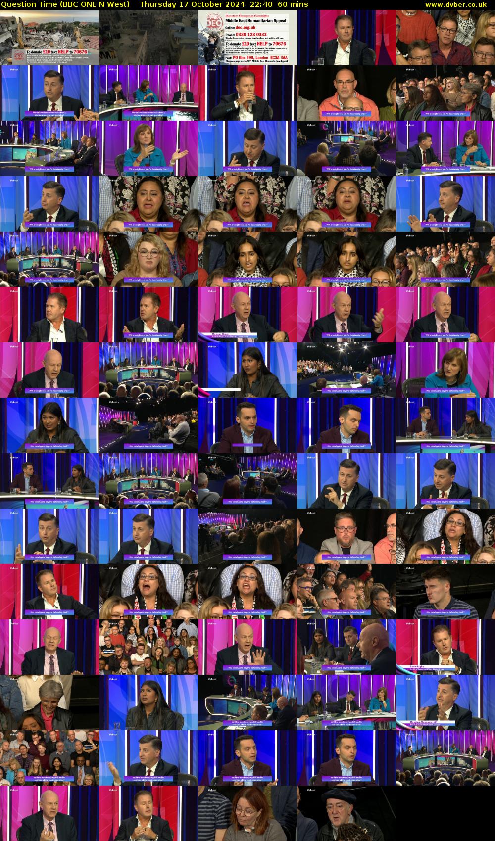 Question Time (BBC ONE N West) Thursday 17 October 2024 22:40 - 23:40