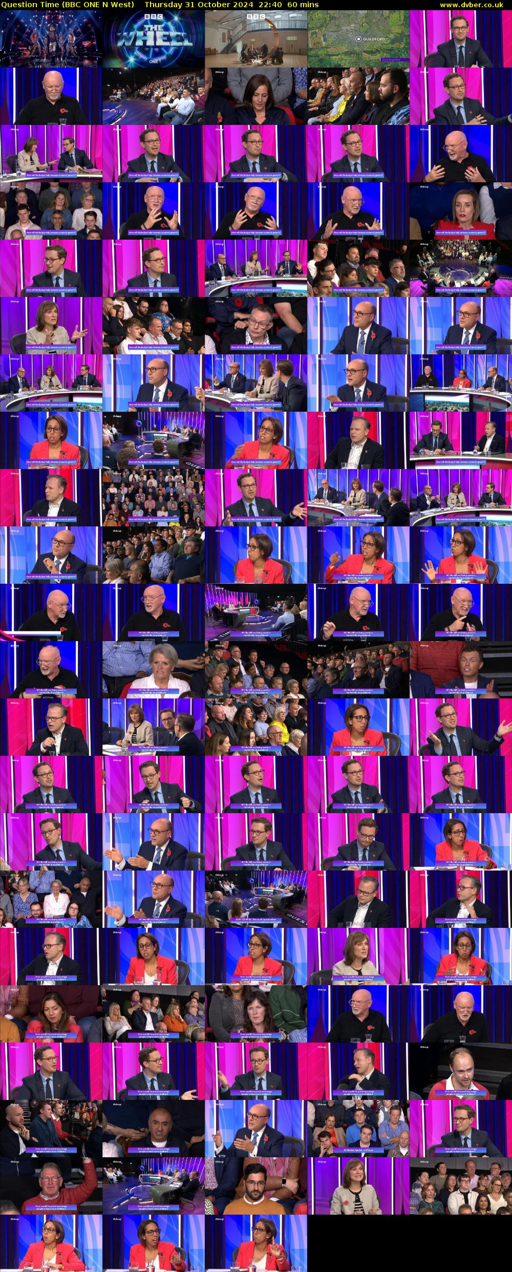 Question Time (BBC ONE N West) Thursday 31 October 2024 22:40 - 23:40