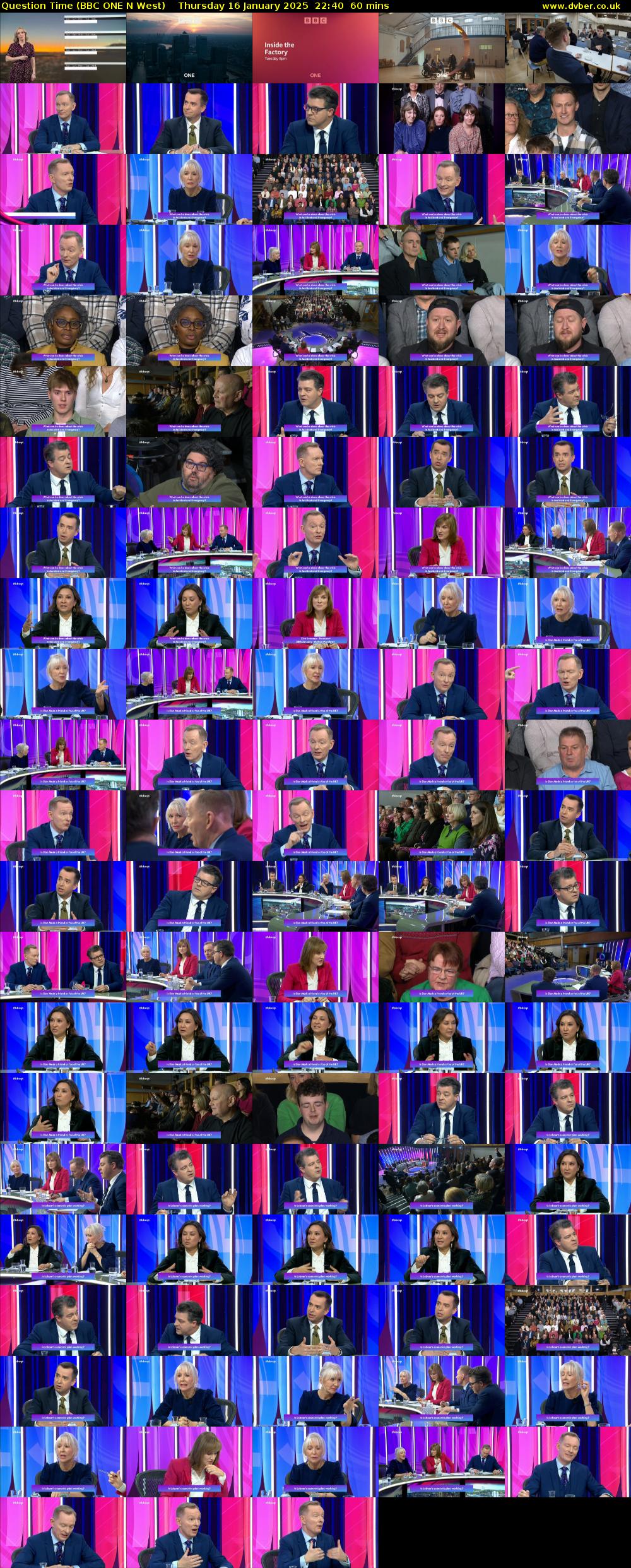 Question Time (BBC ONE N West) Thursday 16 January 2025 22:40 - 23:40