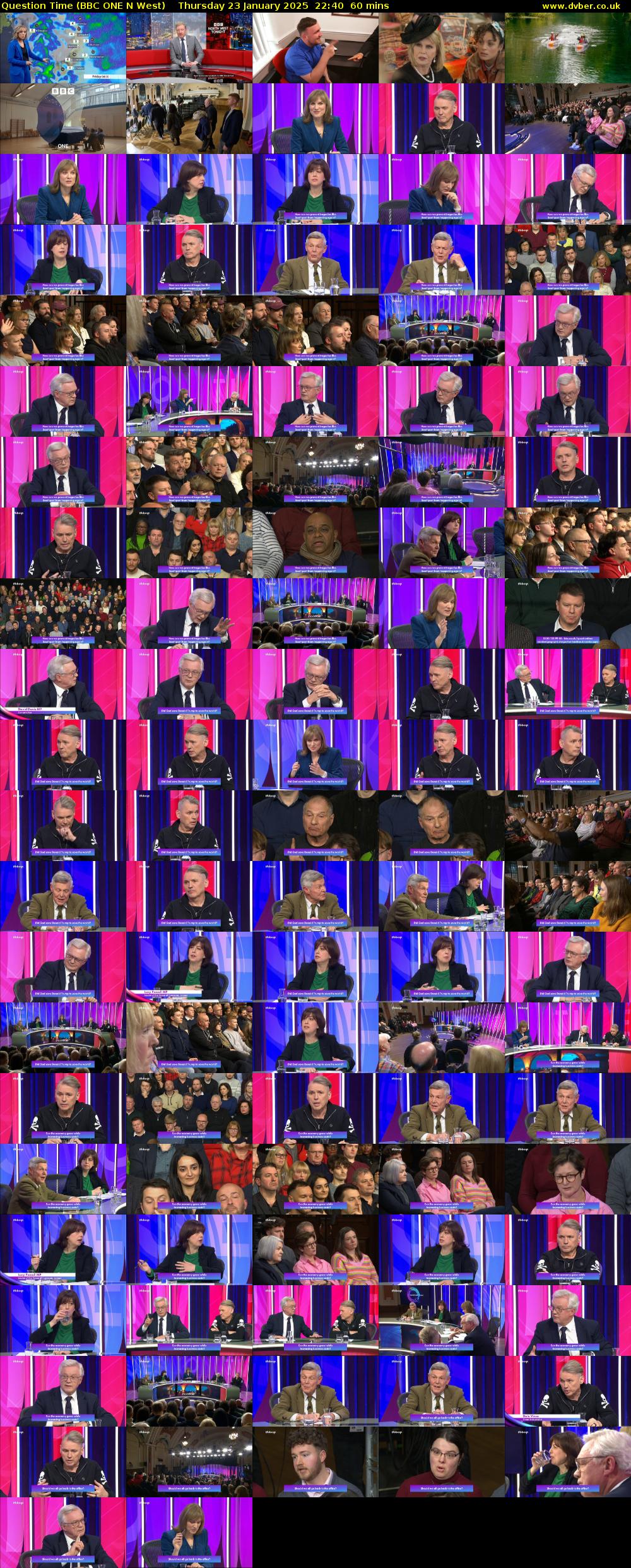 Question Time (BBC ONE N West) Thursday 23 January 2025 22:40 - 23:40