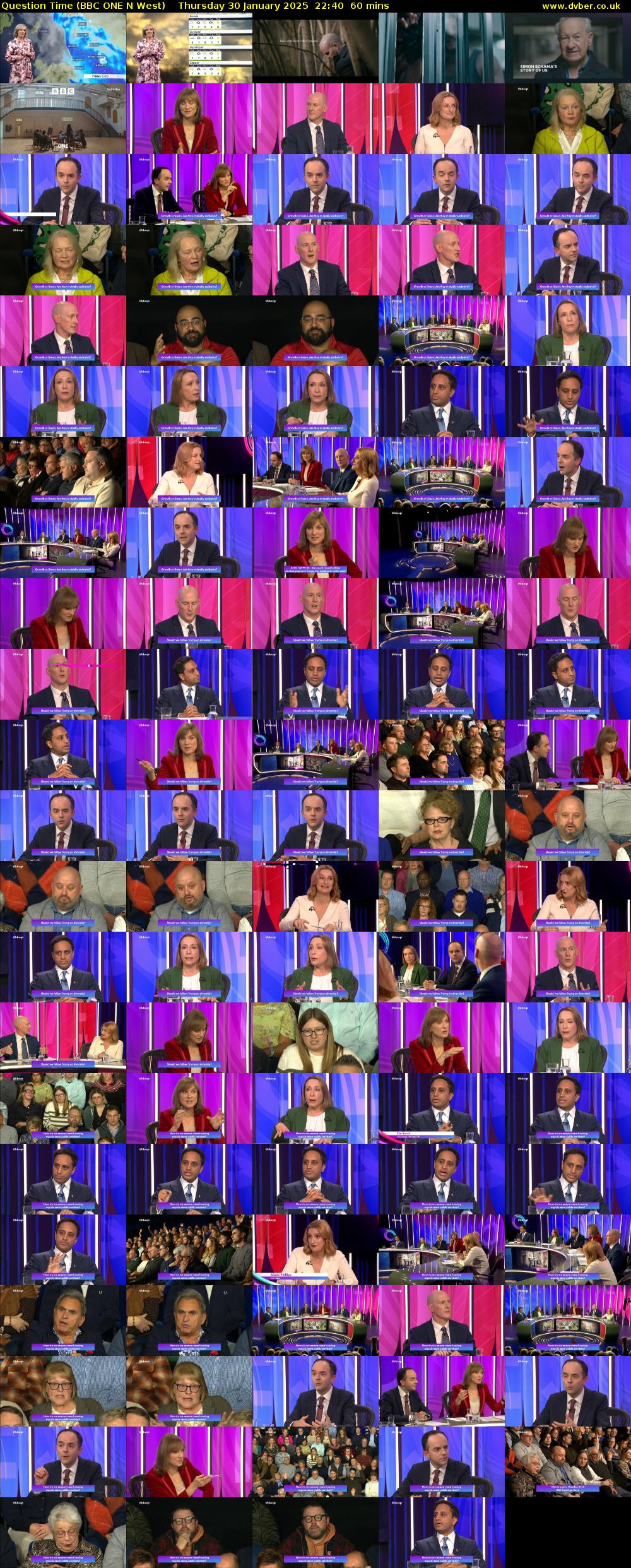 Question Time (BBC ONE N West) Thursday 30 January 2025 22:40 - 23:40