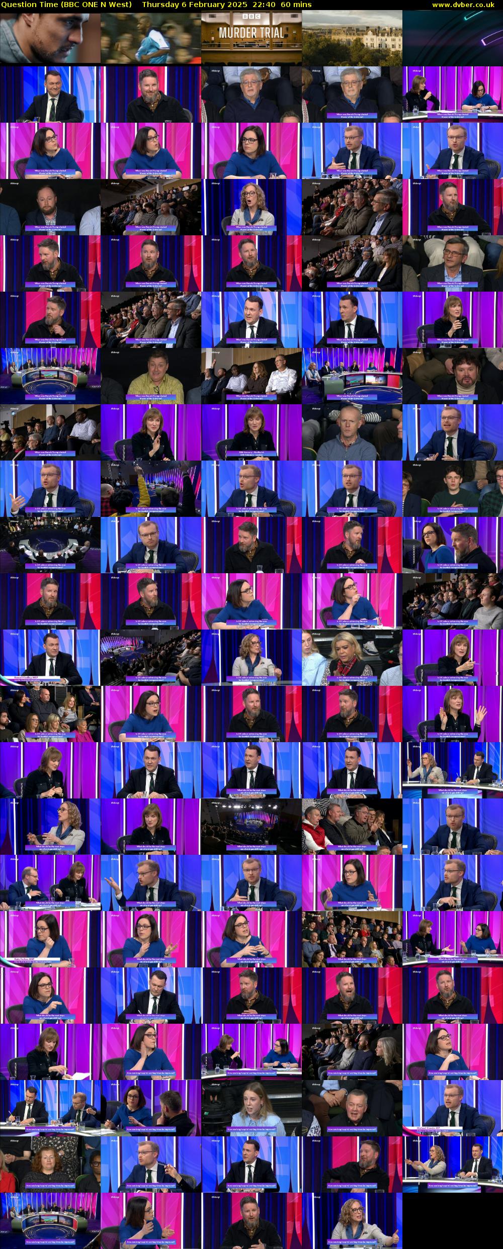 Question Time (BBC ONE N West) Thursday 6 February 2025 22:40 - 23:40