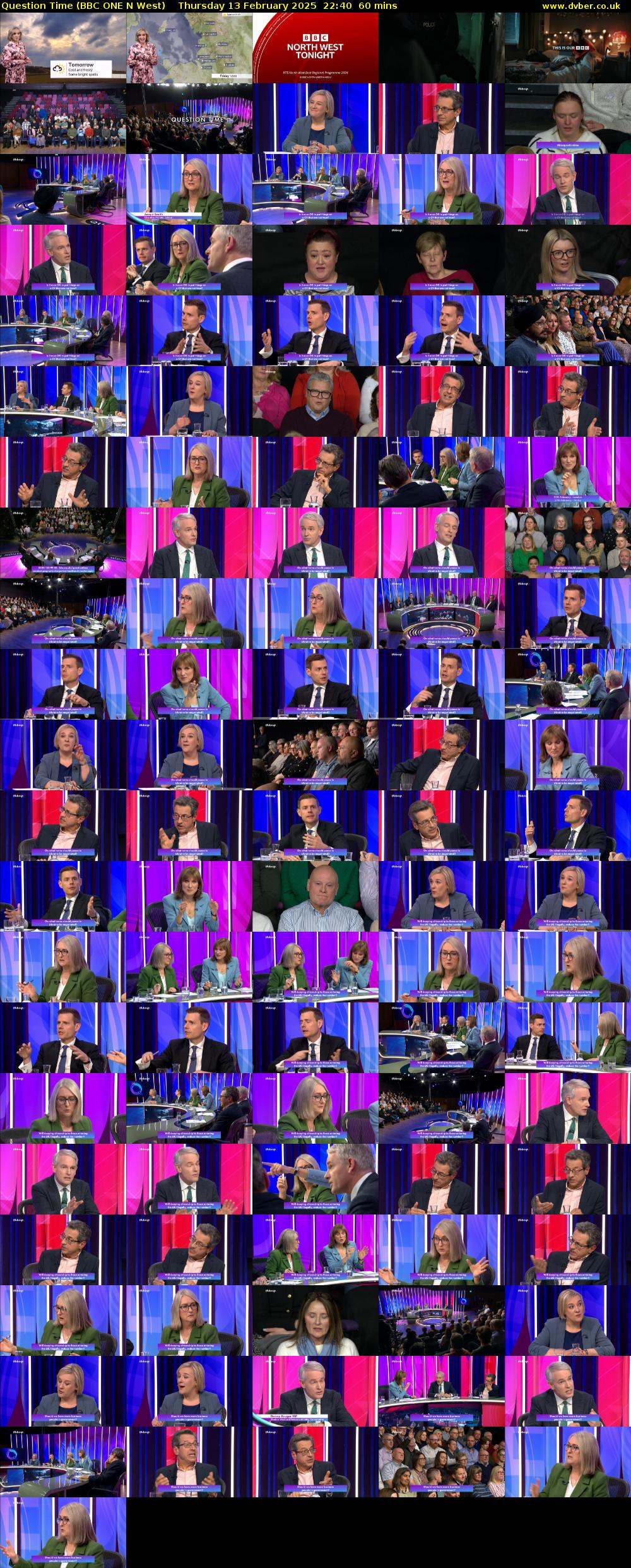 Question Time (BBC ONE N West) Thursday 13 February 2025 22:40 - 23:40