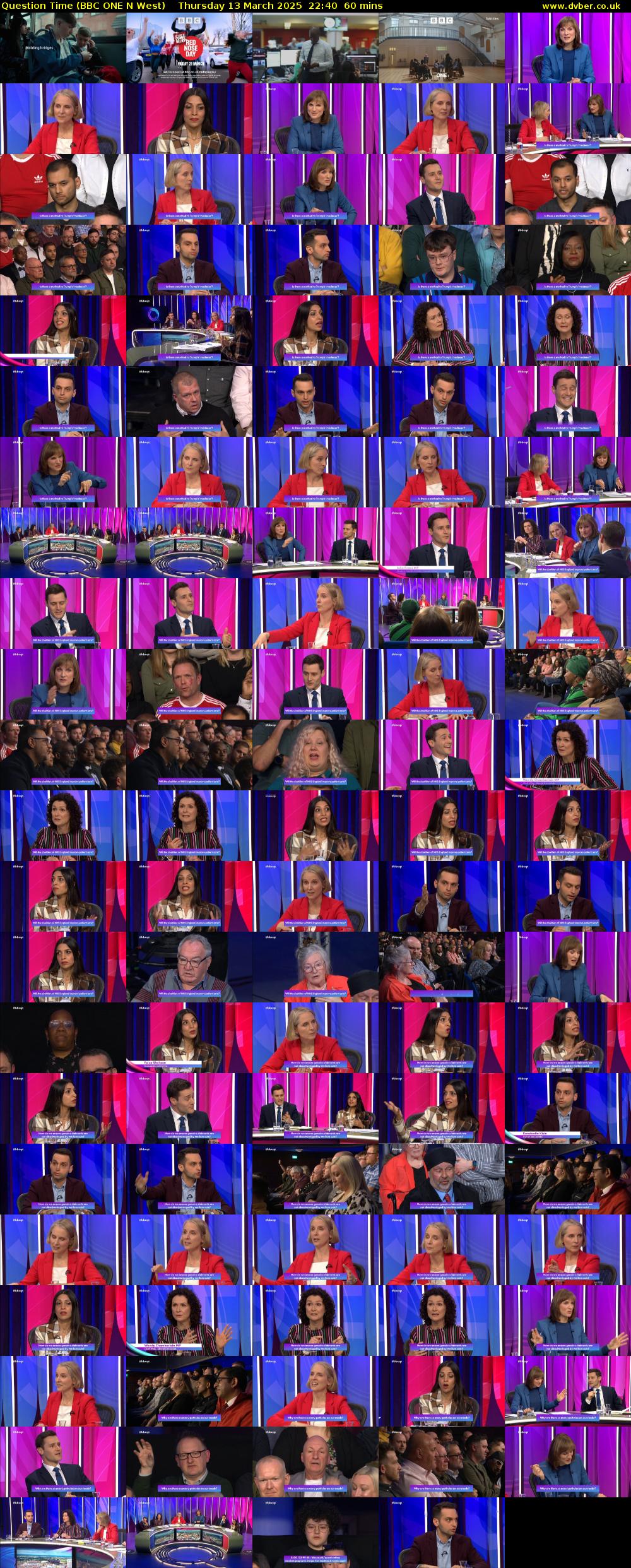 Question Time (BBC ONE N West) Thursday 13 March 2025 22:40 - 23:40