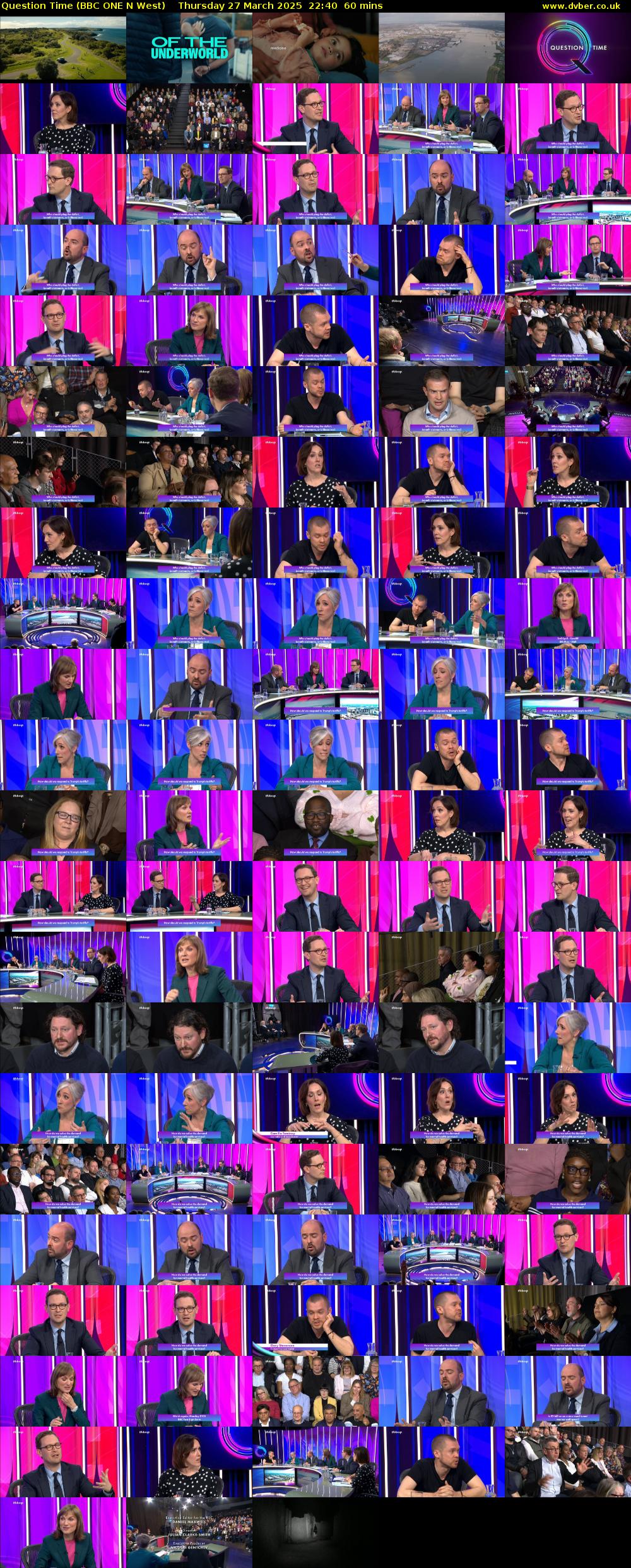 Question Time (BBC ONE N West) Thursday 27 March 2025 22:40 - 23:40