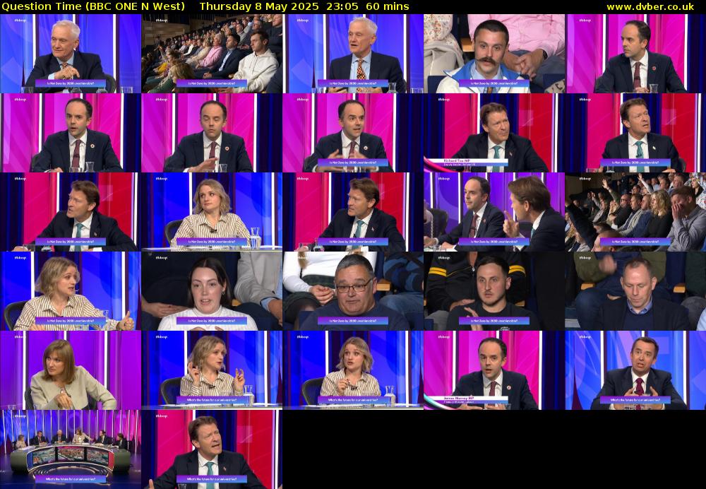 Question Time (BBC ONE N West) Thursday 8 May 2025 23:05 - 00:05