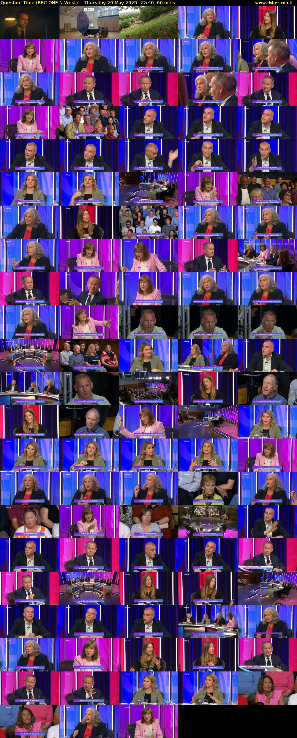 Question Time (BBC ONE N West) Thursday 29 May 2025 22:40 - 23:40
