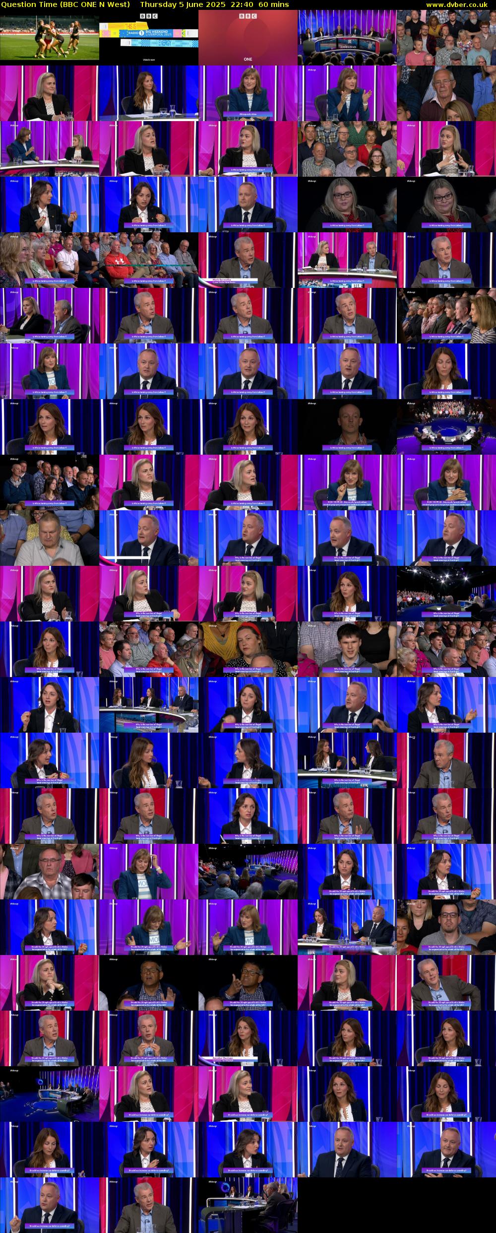 Question Time (BBC ONE N West) Thursday 5 June 2025 22:40 - 23:40
