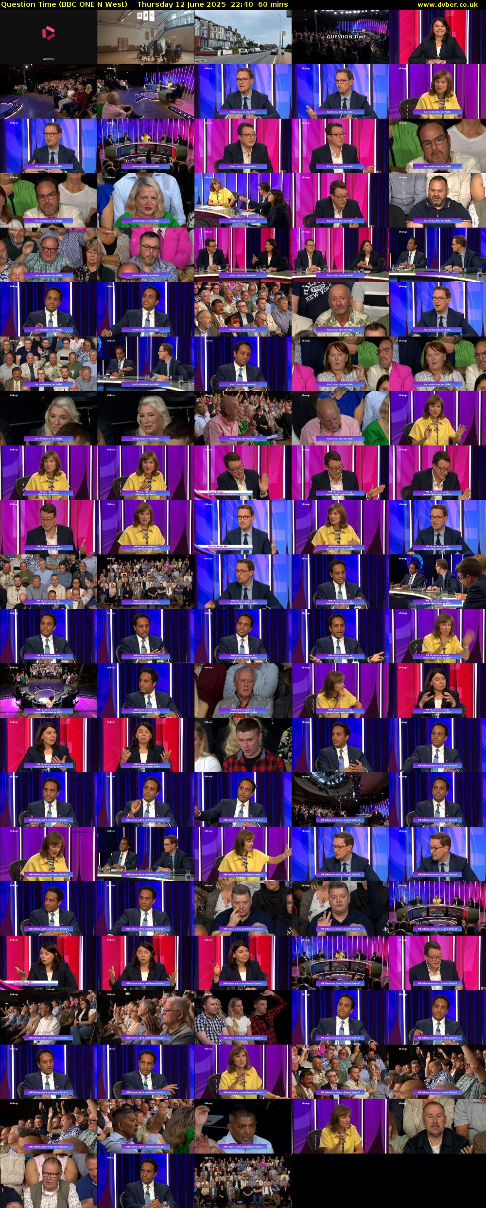 Question Time (BBC ONE N West) Thursday 12 June 2025 22:40 - 23:40