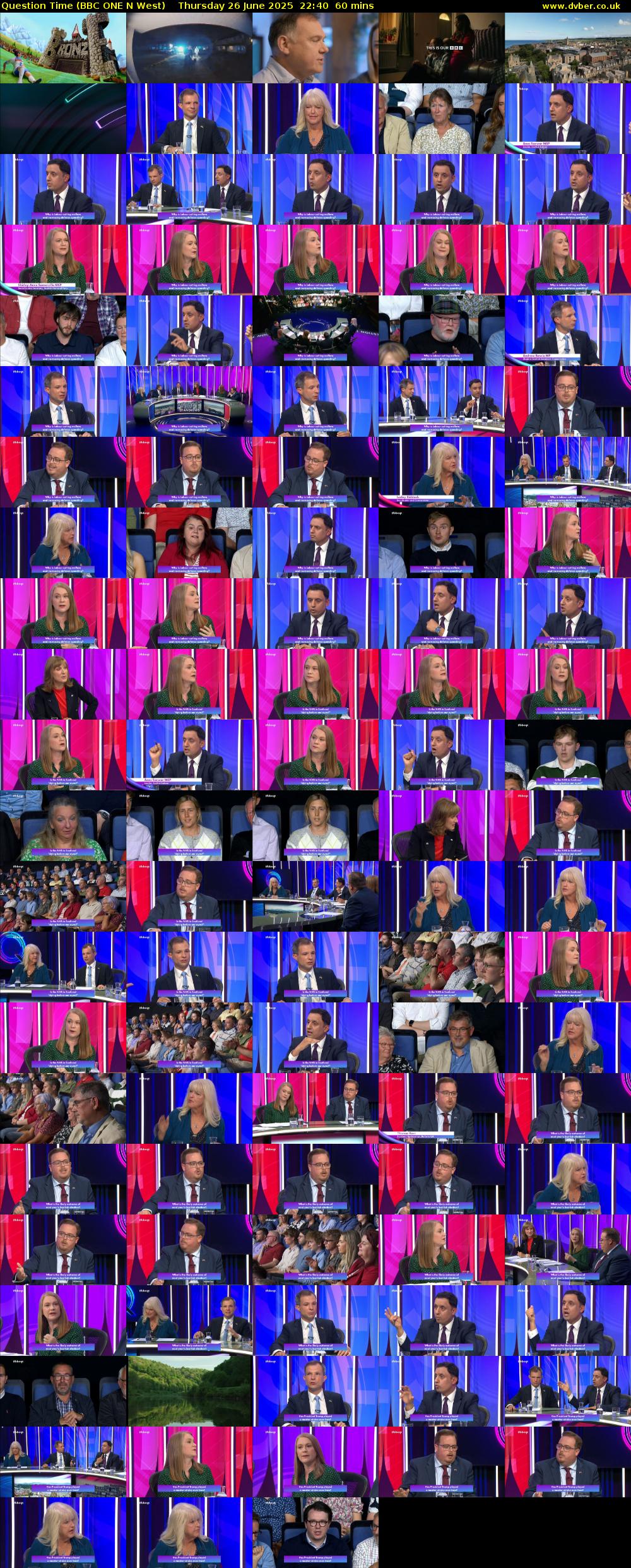 Question Time (BBC ONE N West) Thursday 26 June 2025 22:40 - 23:40