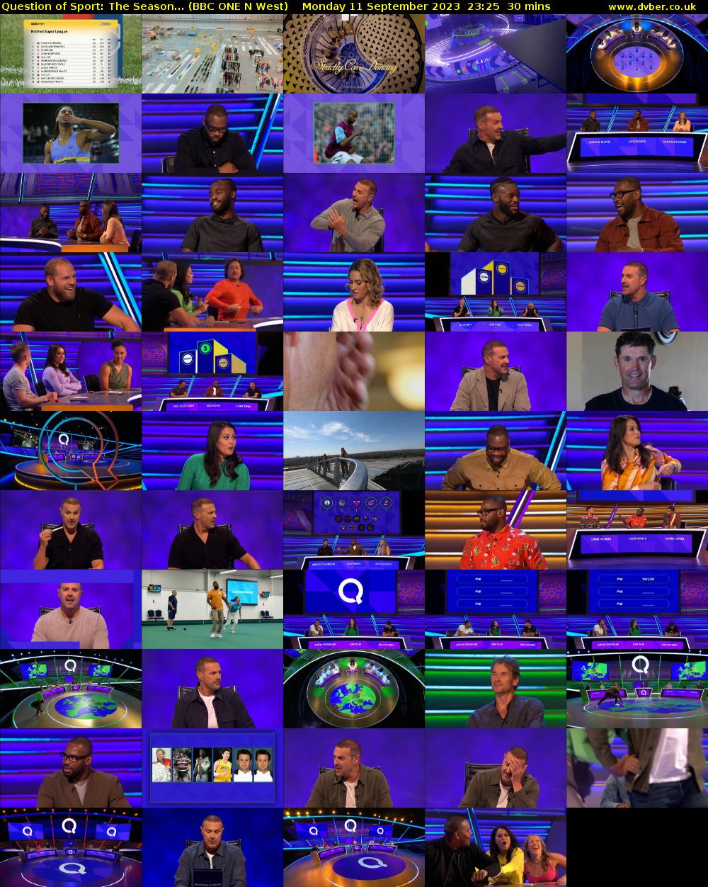 Question of Sport: The Season... (BBC ONE N West) Monday 11 September 2023 23:25 - 23:55