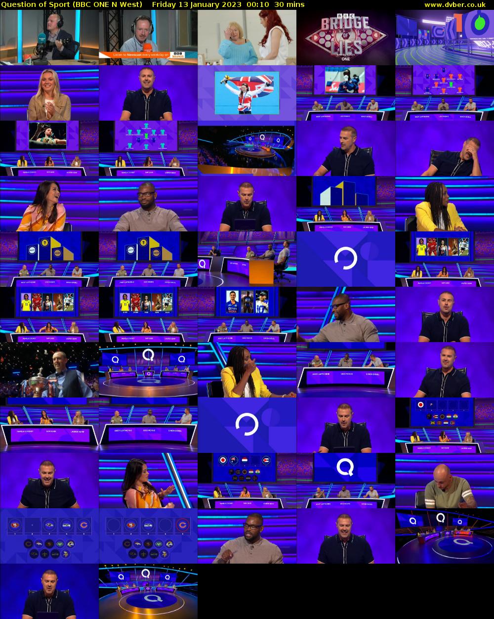 Question of Sport (BBC ONE N West) Friday 13 January 2023 00:10 - 00:40
