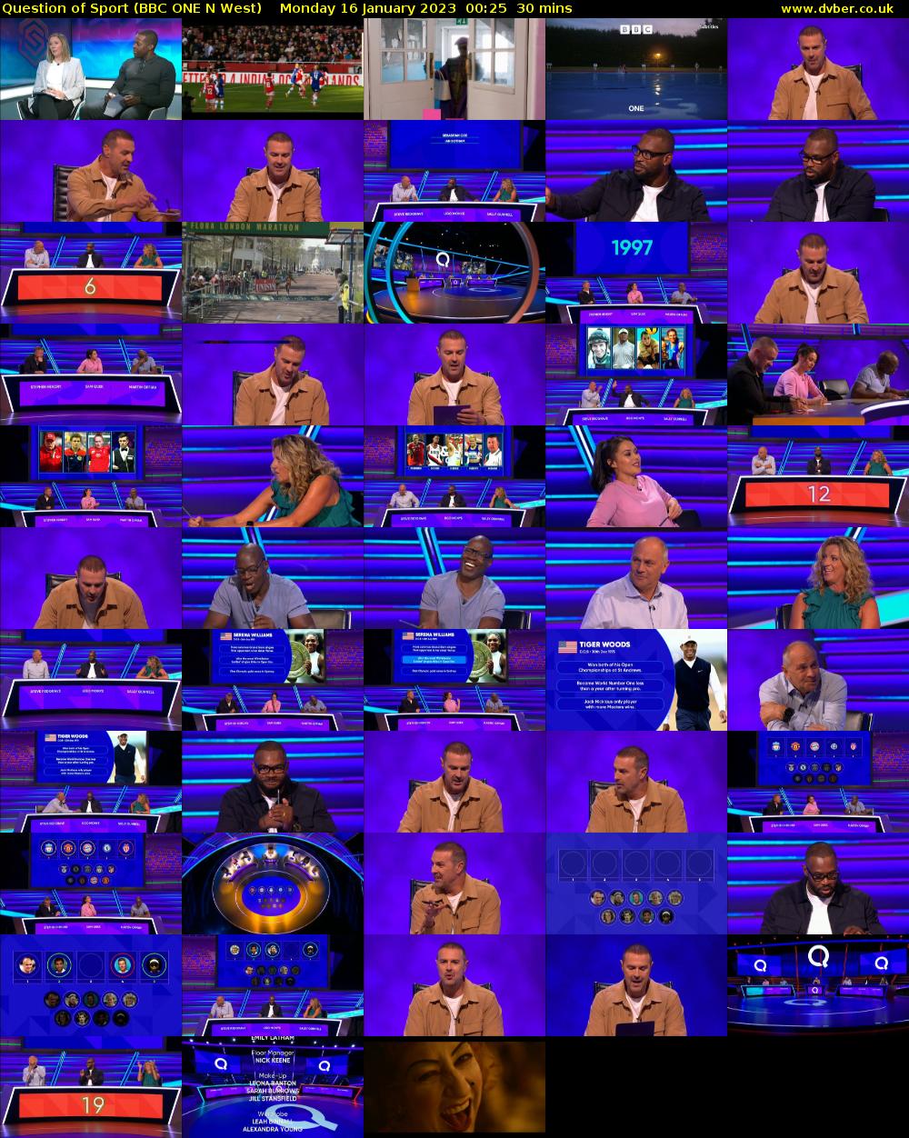 Question of Sport (BBC ONE N West) Monday 16 January 2023 00:25 - 00:55