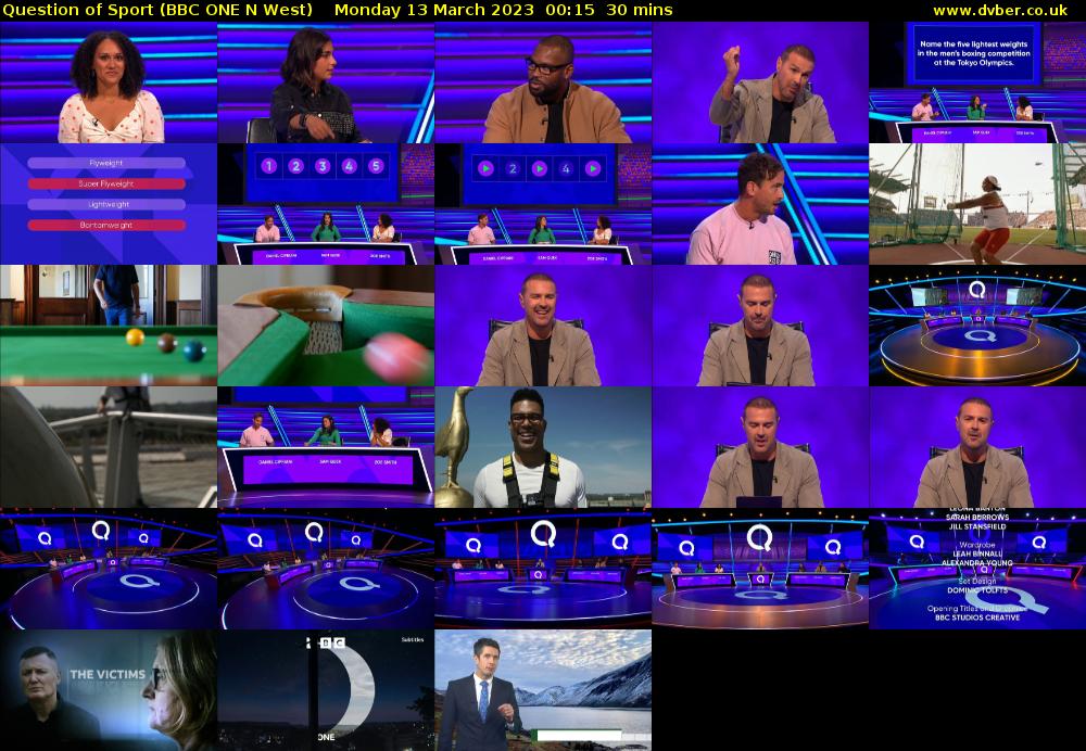 Question of Sport (BBC ONE N West) Monday 13 March 2023 00:15 - 00:45