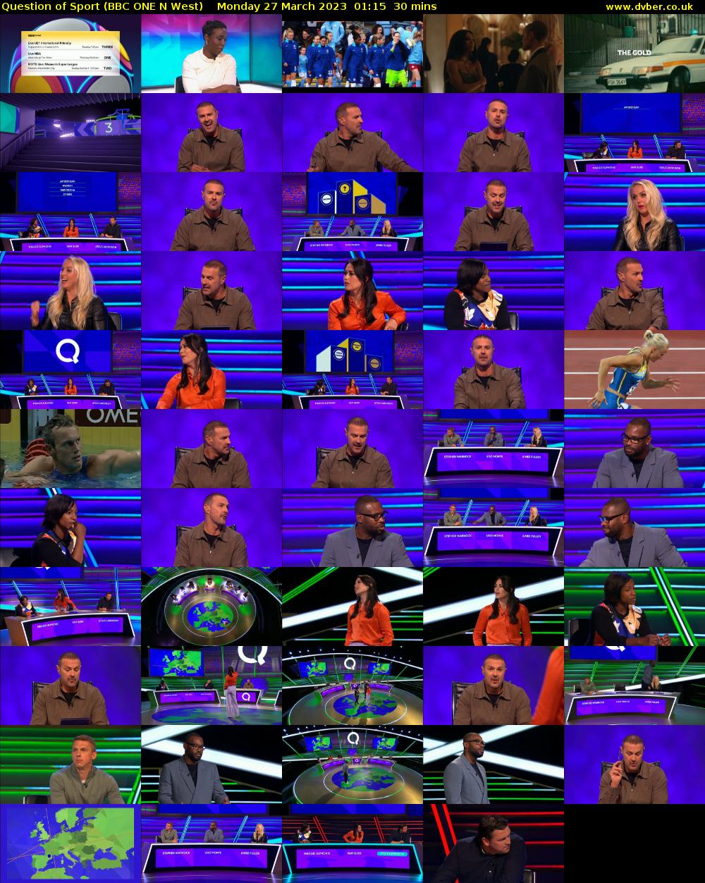 Question of Sport (BBC ONE N West) Monday 27 March 2023 01:15 - 01:45