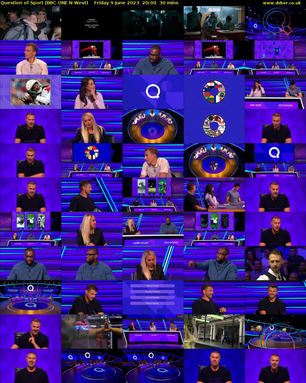 Question of Sport (BBC ONE N West) Friday 9 June 2023 20:00 - 20:30