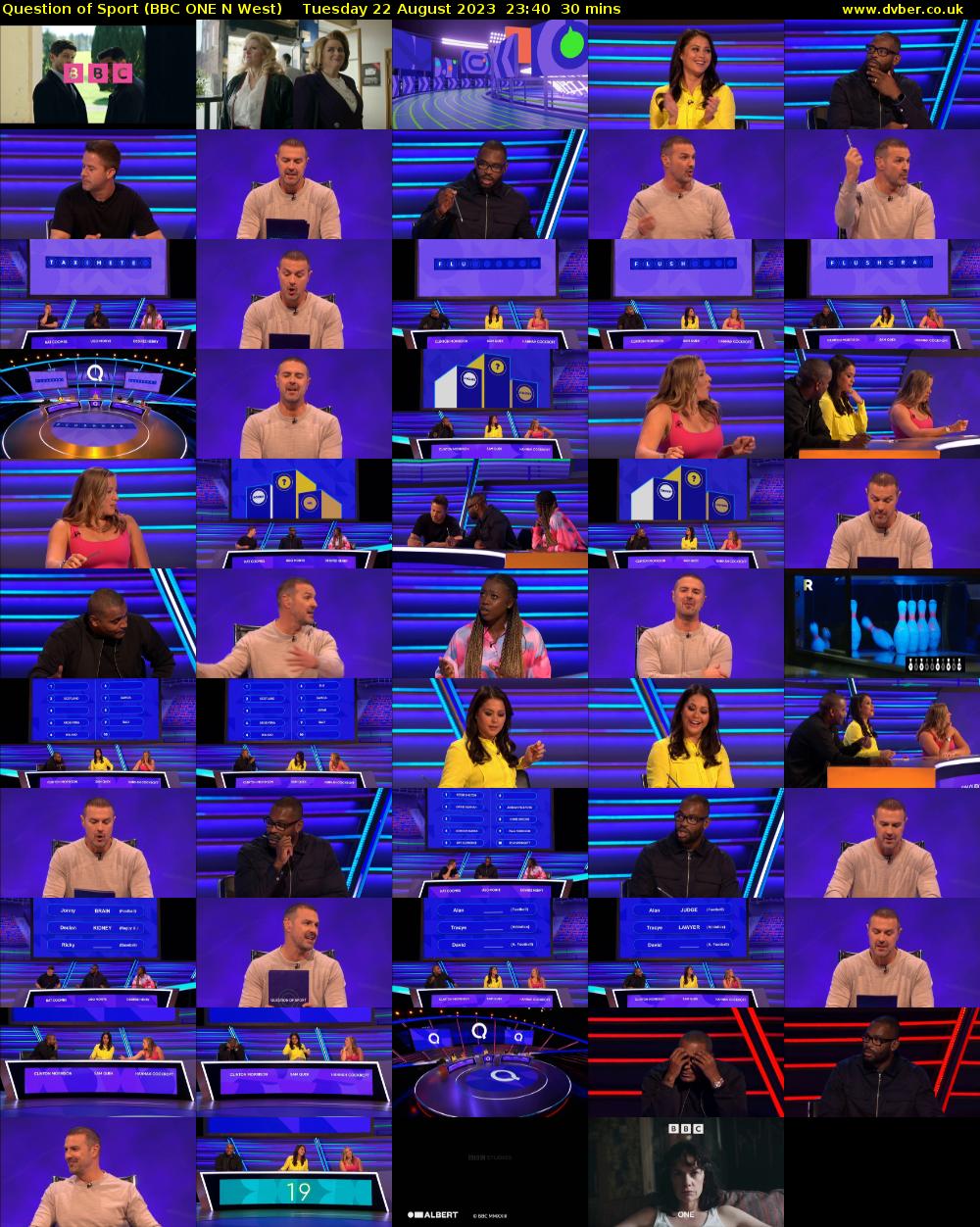 Question of Sport (BBC ONE N West) Tuesday 22 August 2023 23:40 - 00:10