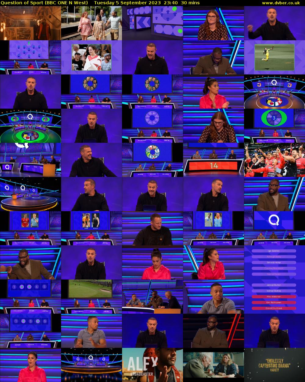 Question of Sport (BBC ONE N West) Tuesday 5 September 2023 23:40 - 00:10