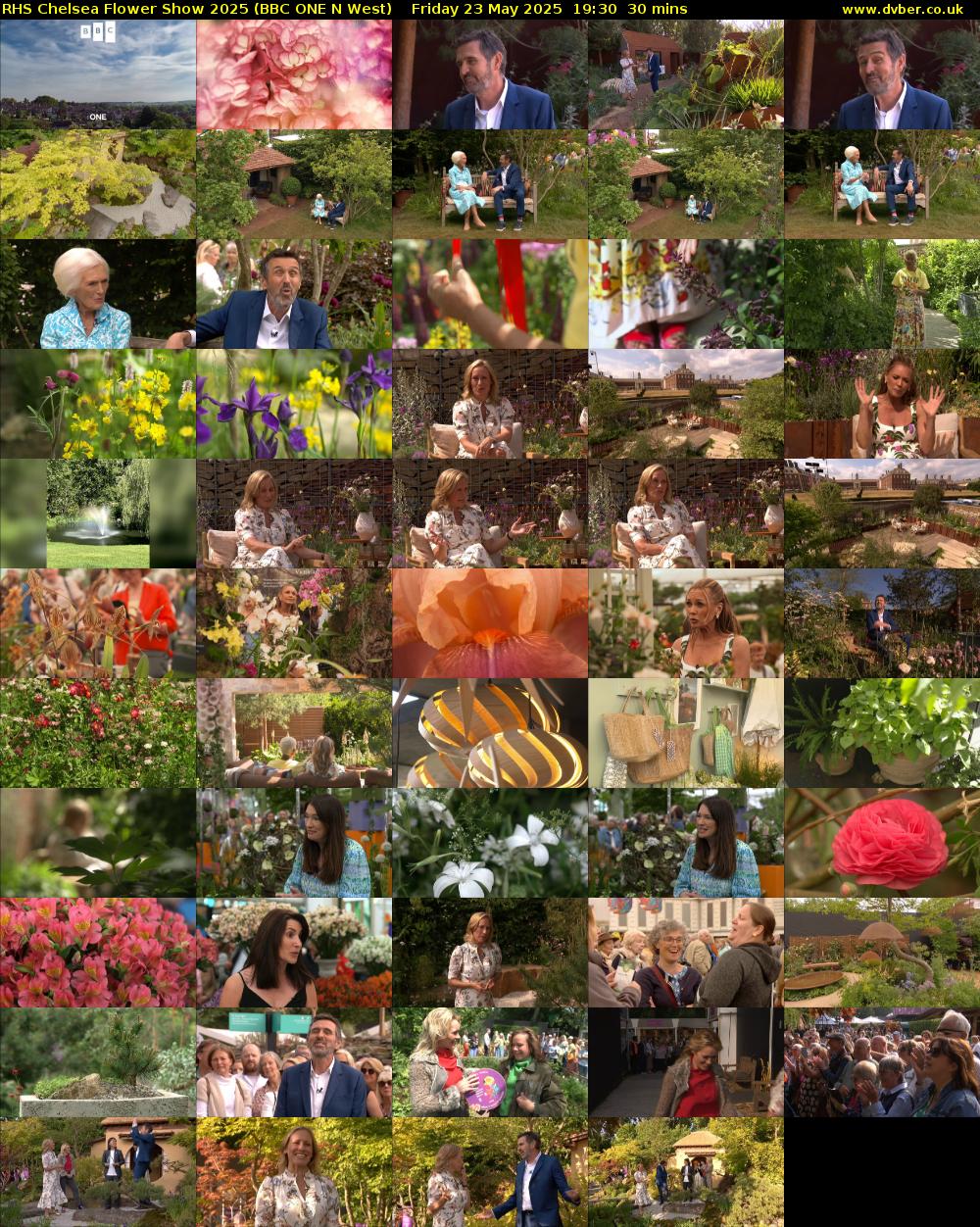 RHS Chelsea Flower Show 2025 (BBC ONE N West) Friday 23 May 2025 19:30 - 20:00