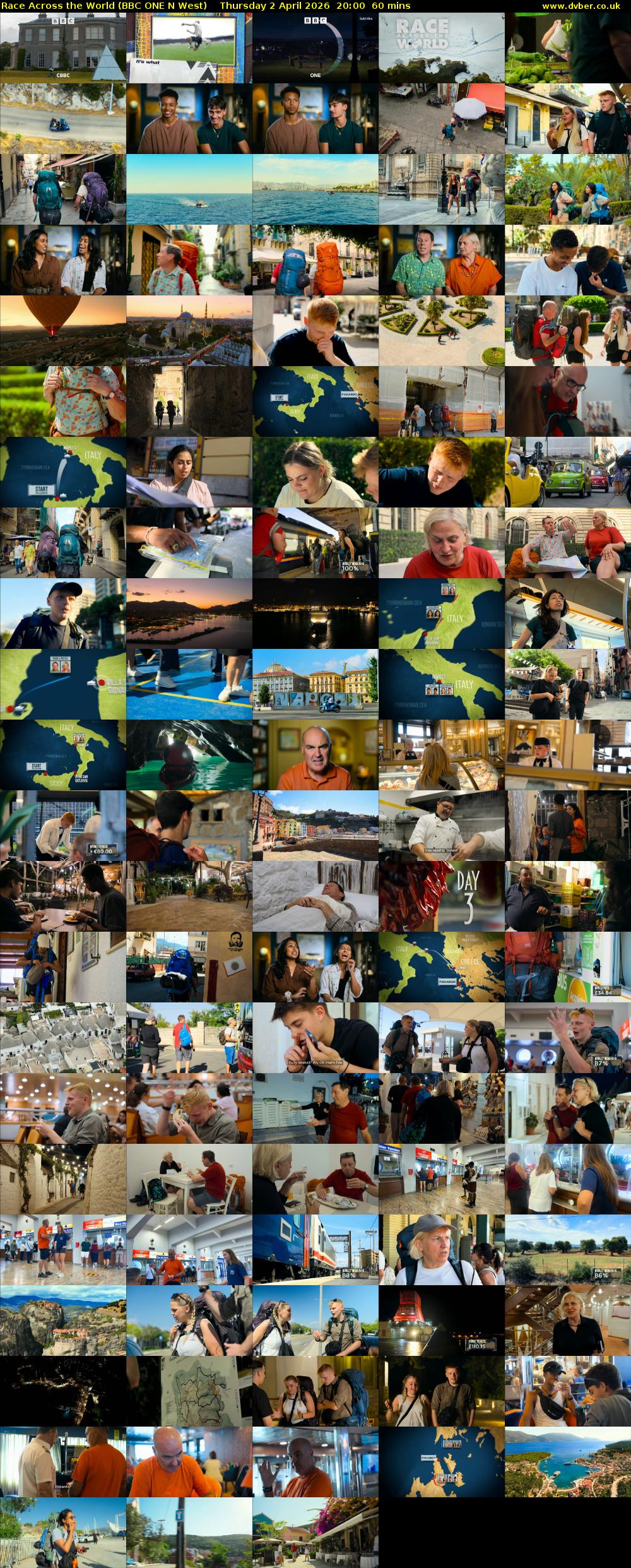 Race Across the World (BBC ONE N West) Thursday 2 April 2026 20:00 - 21:00