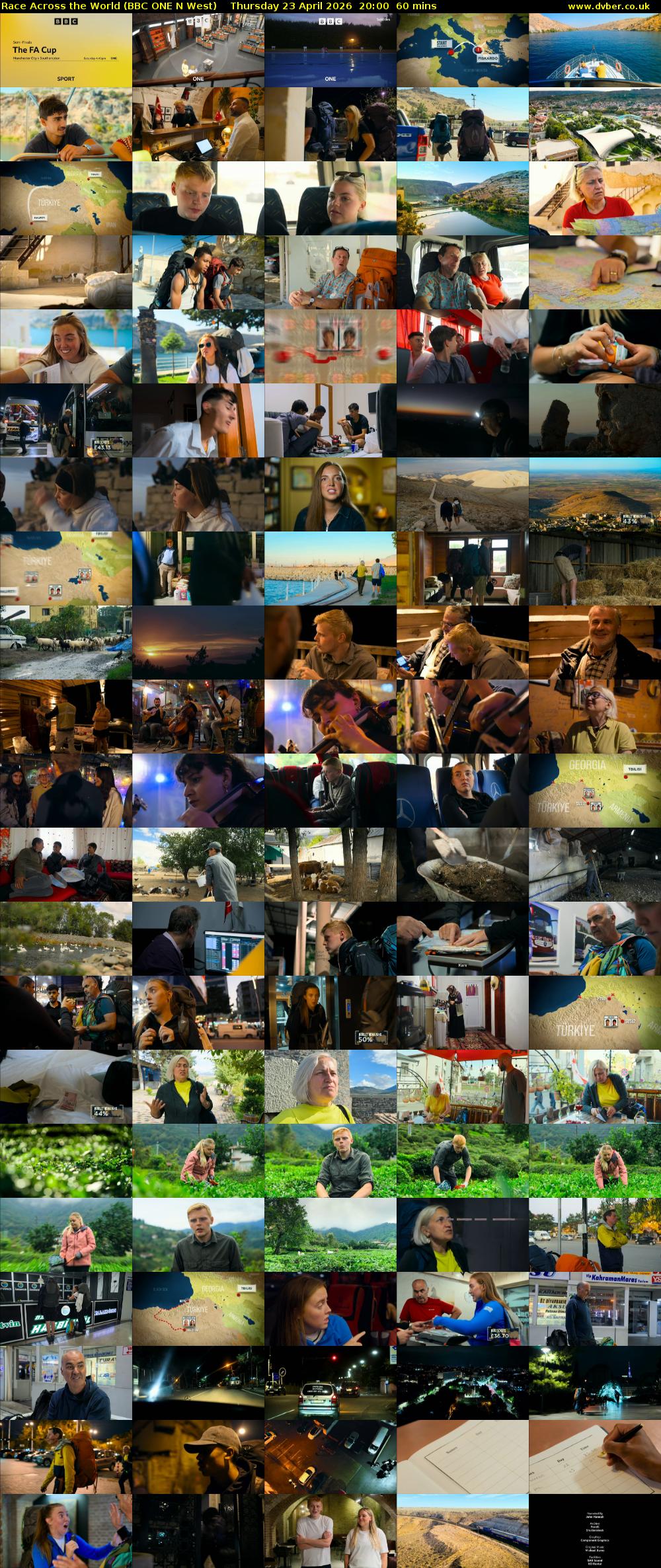 Race Across the World (BBC ONE N West) Thursday 23 April 2026 20:00 - 21:00