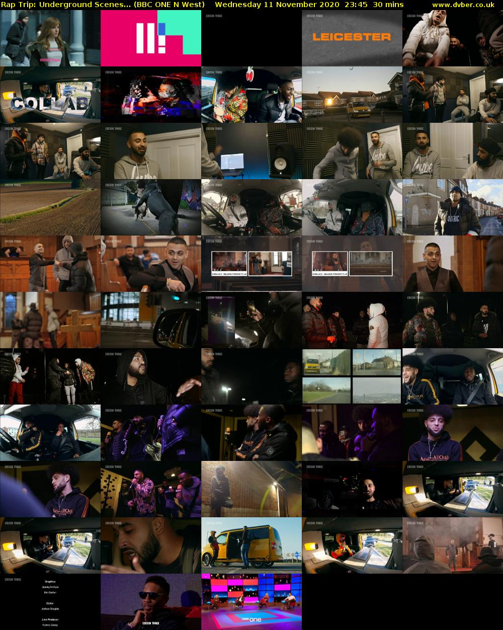 Rap Trip: Underground Scenes... (BBC ONE N West) Wednesday 11 November 2020 23:45 - 00:15