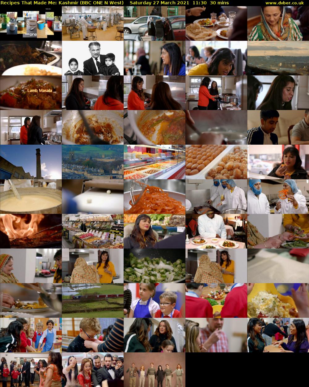 Recipes That Made Me: Kashmir (BBC ONE N West) Saturday 27 March 2021 11:30 - 12:00