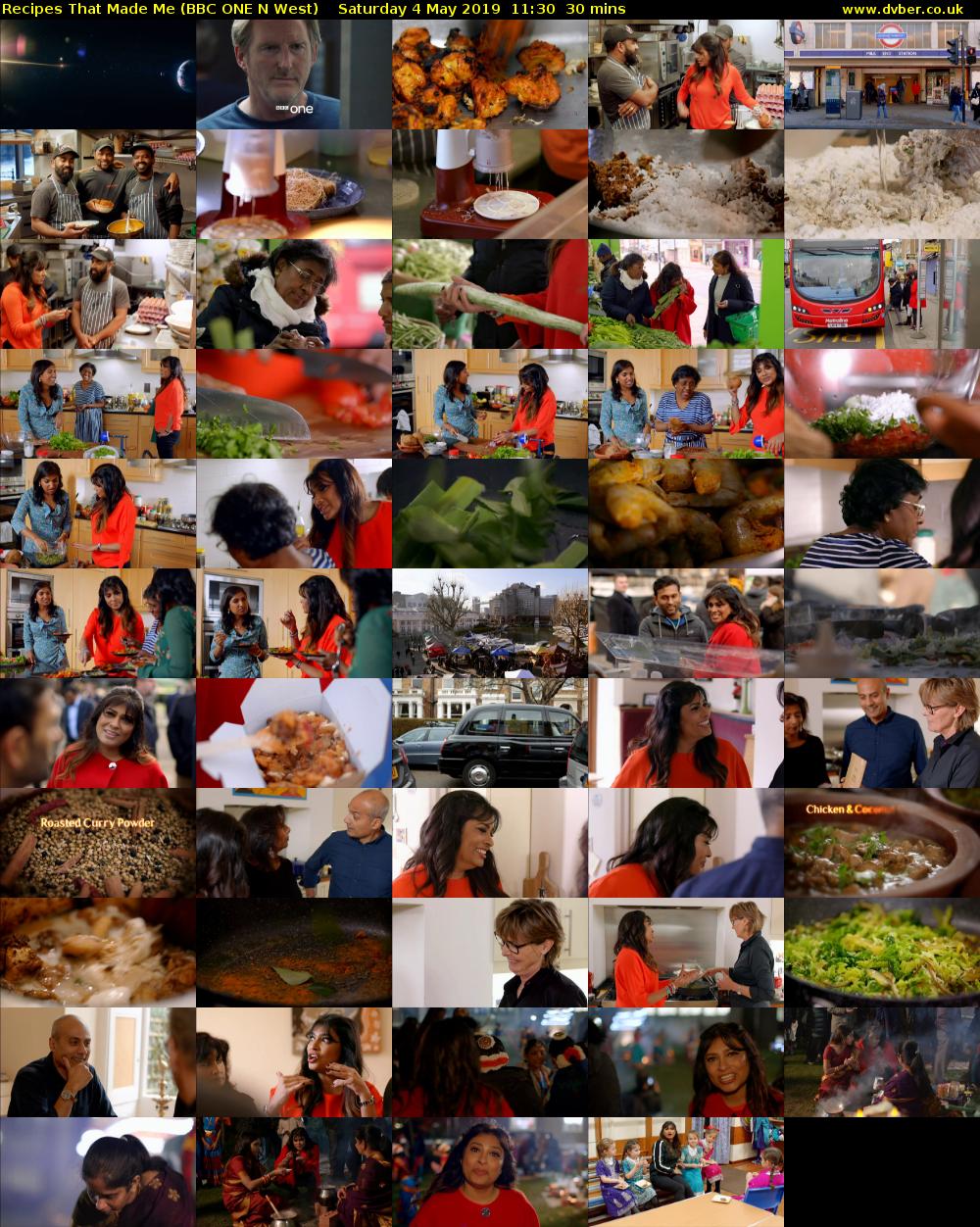 Recipes That Made Me (BBC ONE N West) Saturday 4 May 2019 11:30 - 12:00