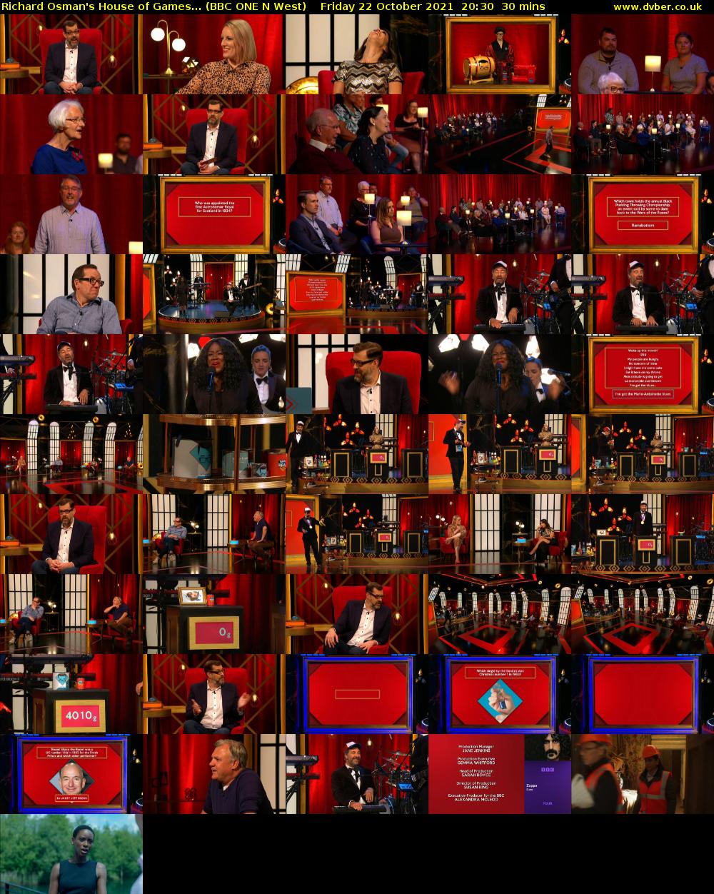 Richard Osman's House of Games... (BBC ONE N West) Friday 22 October 2021 20:30 - 21:00