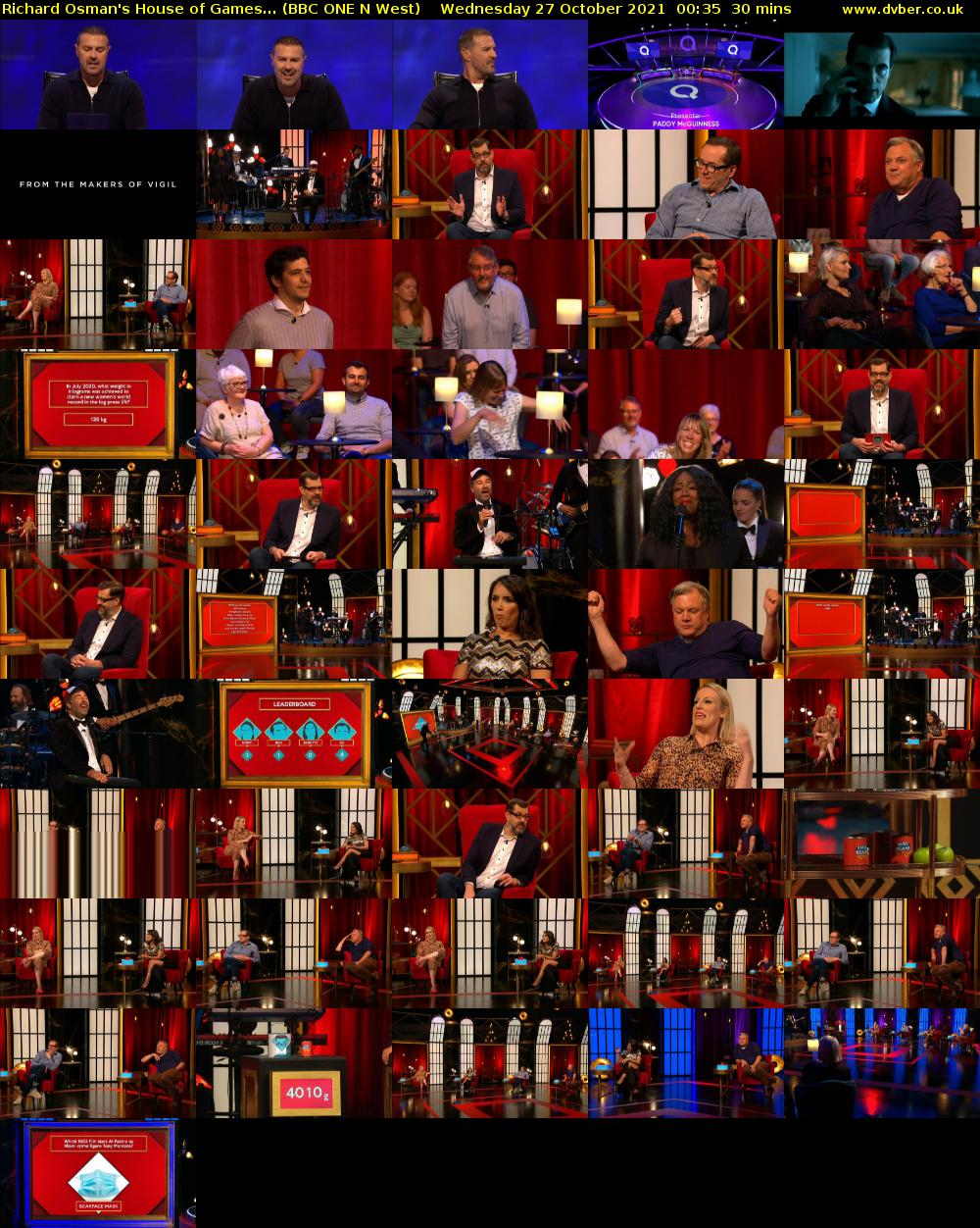 Richard Osman's House of Games... (BBC ONE N West) Wednesday 27 October 2021 00:35 - 01:05