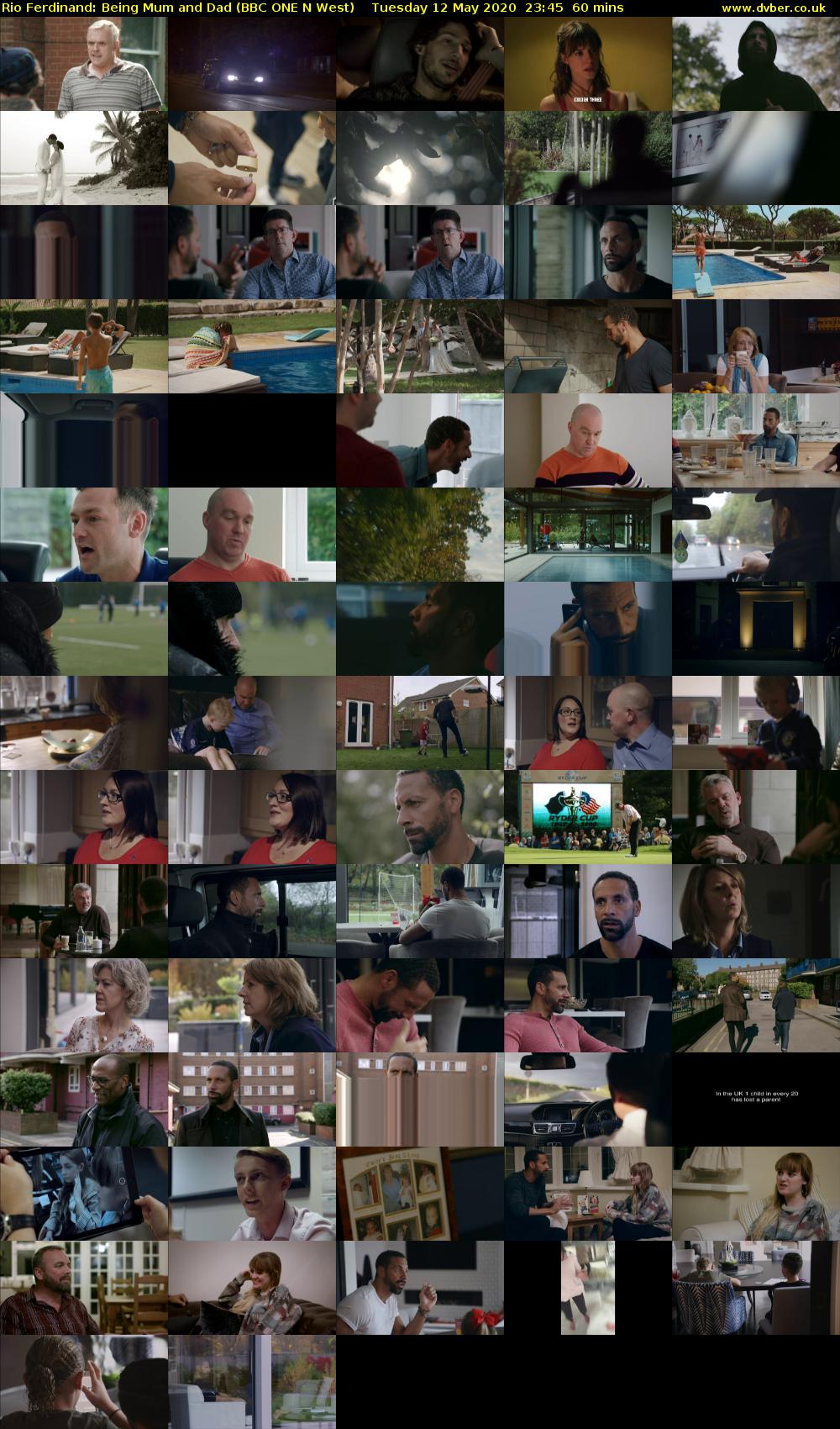 Rio Ferdinand: Being Mum and Dad (BBC ONE N West) Tuesday 12 May 2020 23:45 - 00:45