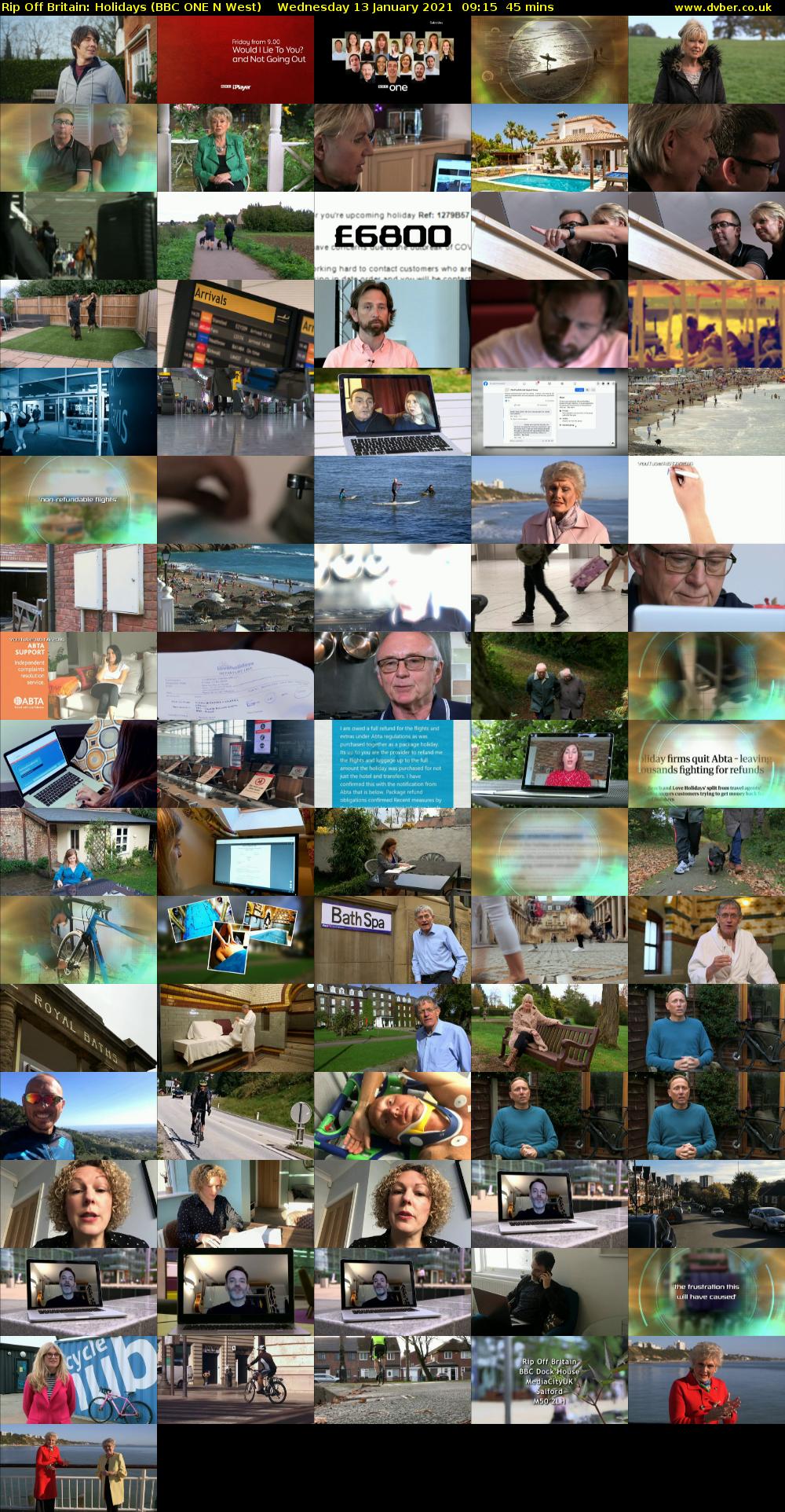 Rip Off Britain: Holidays (BBC ONE N West) Wednesday 13 January 2021 09:15 - 10:00