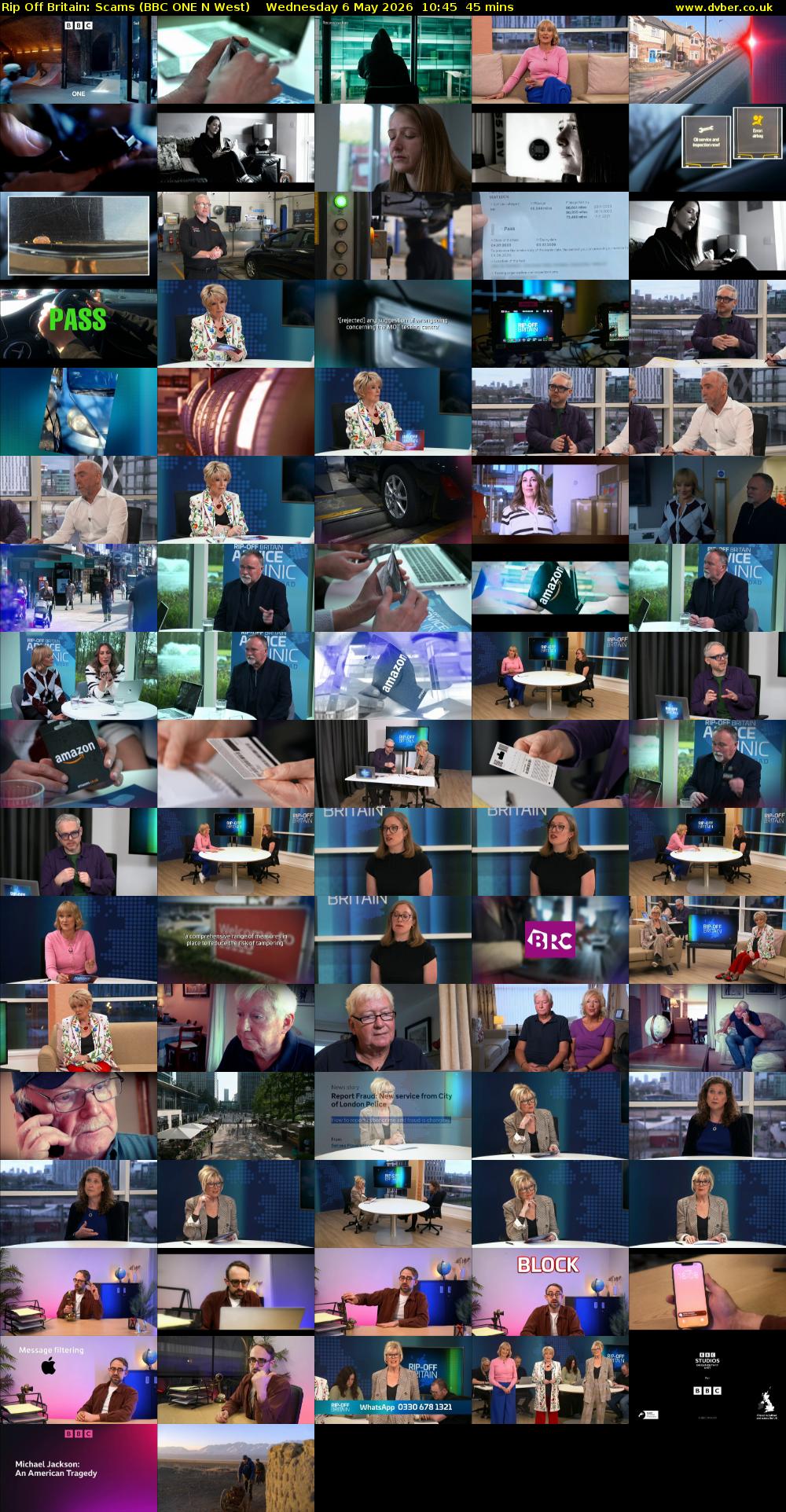 Rip Off Britain: Scams (BBC ONE N West) Wednesday 6 May 2026 10:45 - 11:30