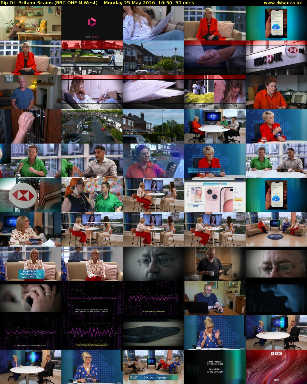 Rip Off Britain: Scams (BBC ONE N West) Monday 25 May 2026 10:30 - 11:00