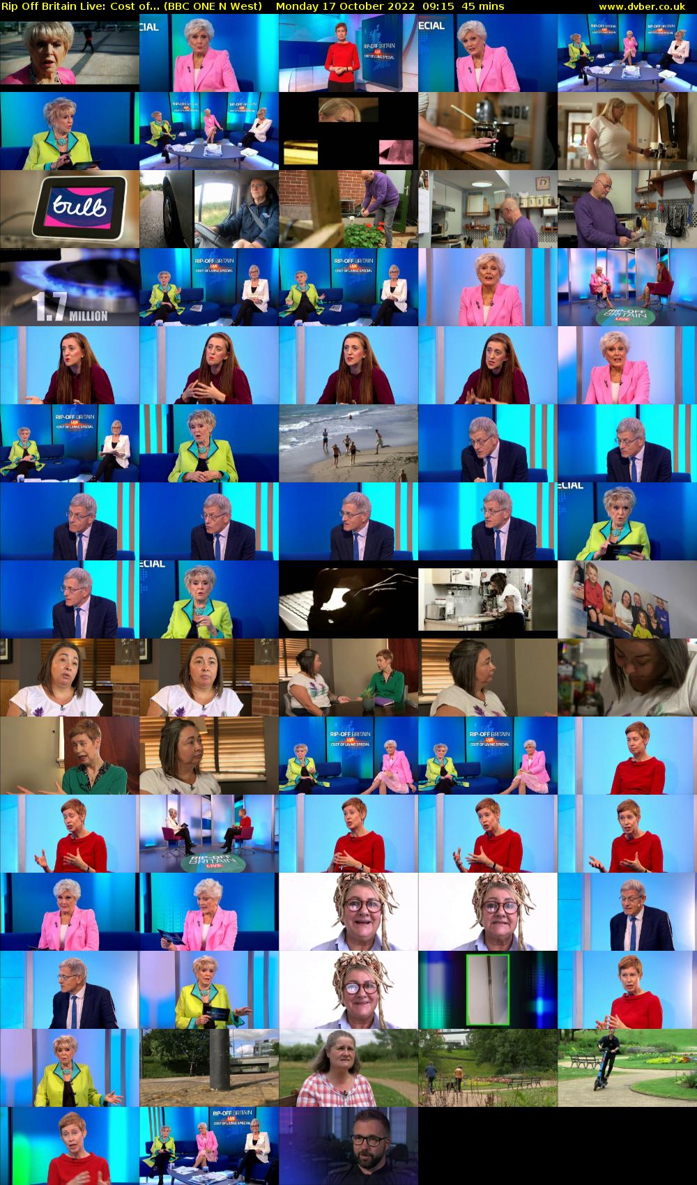 Rip Off Britain Live: Cost of... (BBC ONE N West) Monday 17 October 2022 09:15 - 10:00