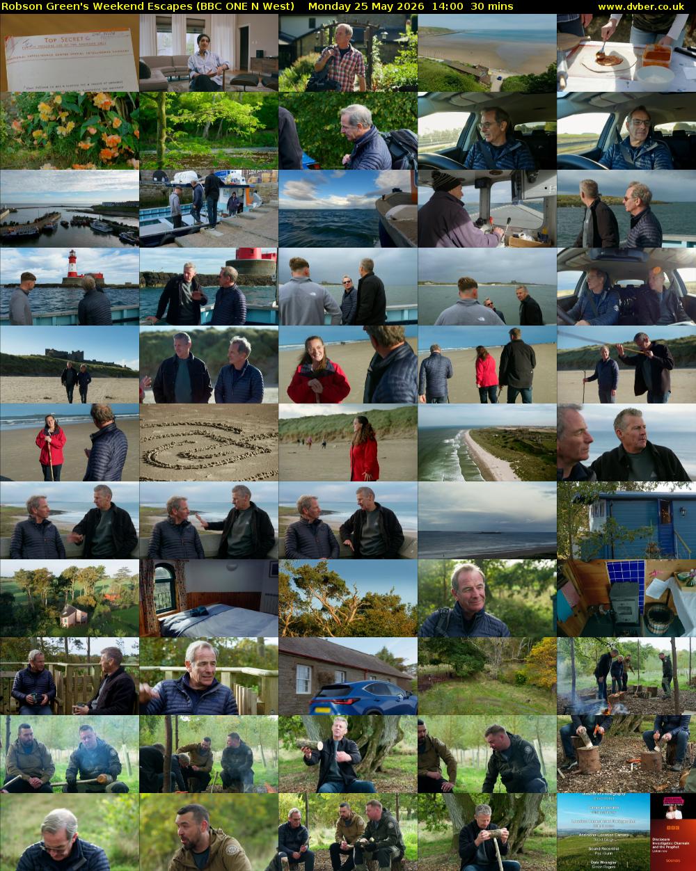 Robson Green's Weekend Escapes (BBC ONE N West) Monday 25 May 2026 14:00 - 14:30