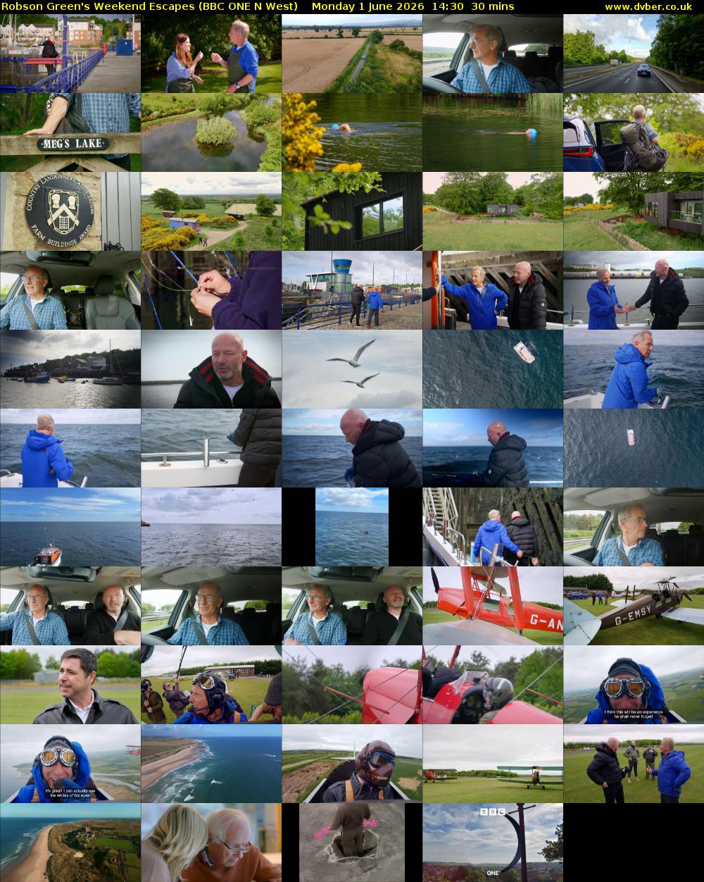 Robson Green's Weekend Escapes (BBC ONE N West) Monday 1 June 2026 14:30 - 15:00