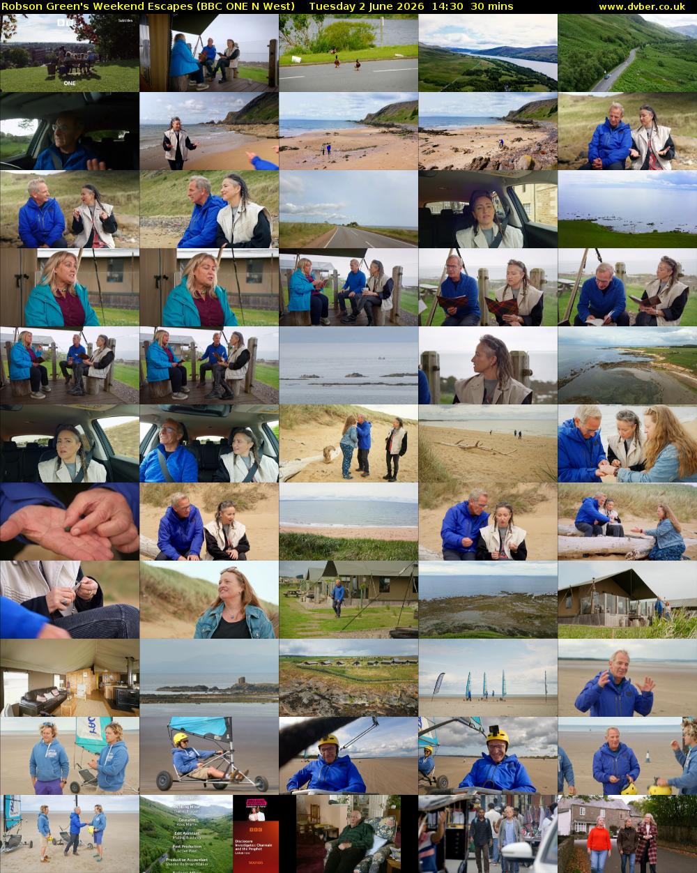 Robson Green's Weekend Escapes (BBC ONE N West) Tuesday 2 June 2026 14:30 - 15:00